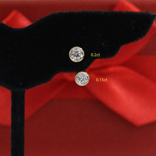 Natura Diamond Jacket Earring/14K gold Bezel Set Diamond Earring/Ear Jacket Earring/Diamond Earring/Single or Pair Earrings/Anniversary gift