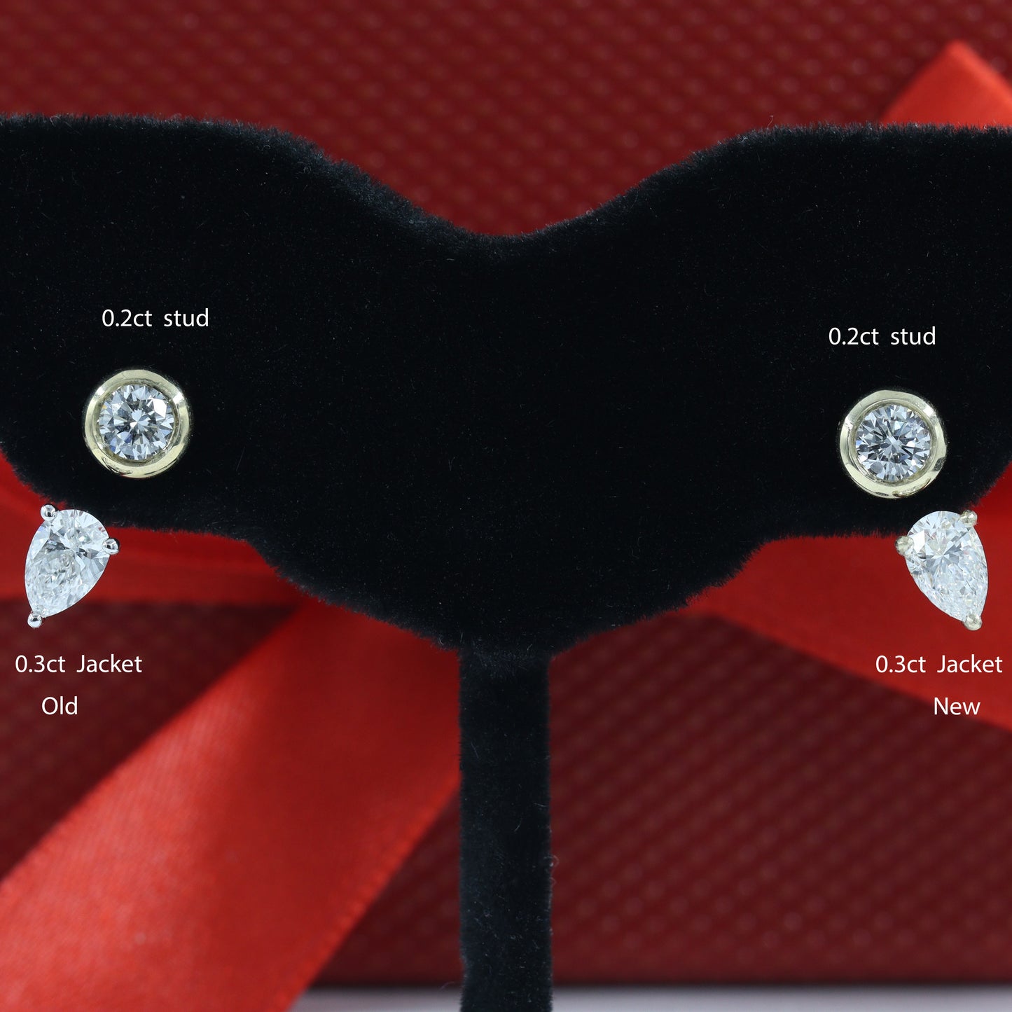 Pear Lab Diamond Jacket Earring/ Three Prong Diamond Jacket Earring/ Jacket earring only / Single or Pair Jacket Earring/ Anniversary gift