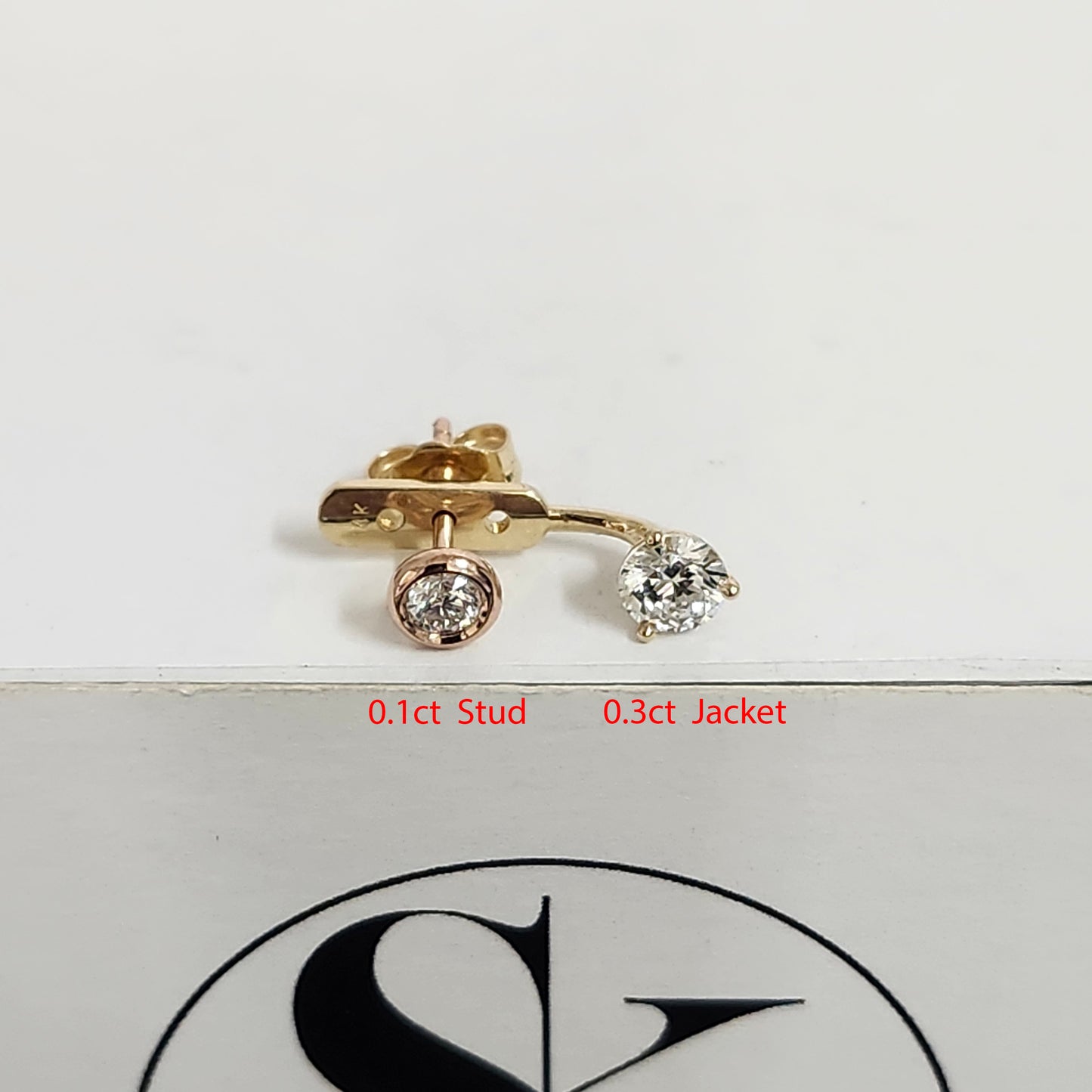 Lab Diamond Jacket Earrings/Three Prong Set Diamond Earrings/Jacket earring only/Diamond Single or Pair Jacket Earrings/Anniversary gift