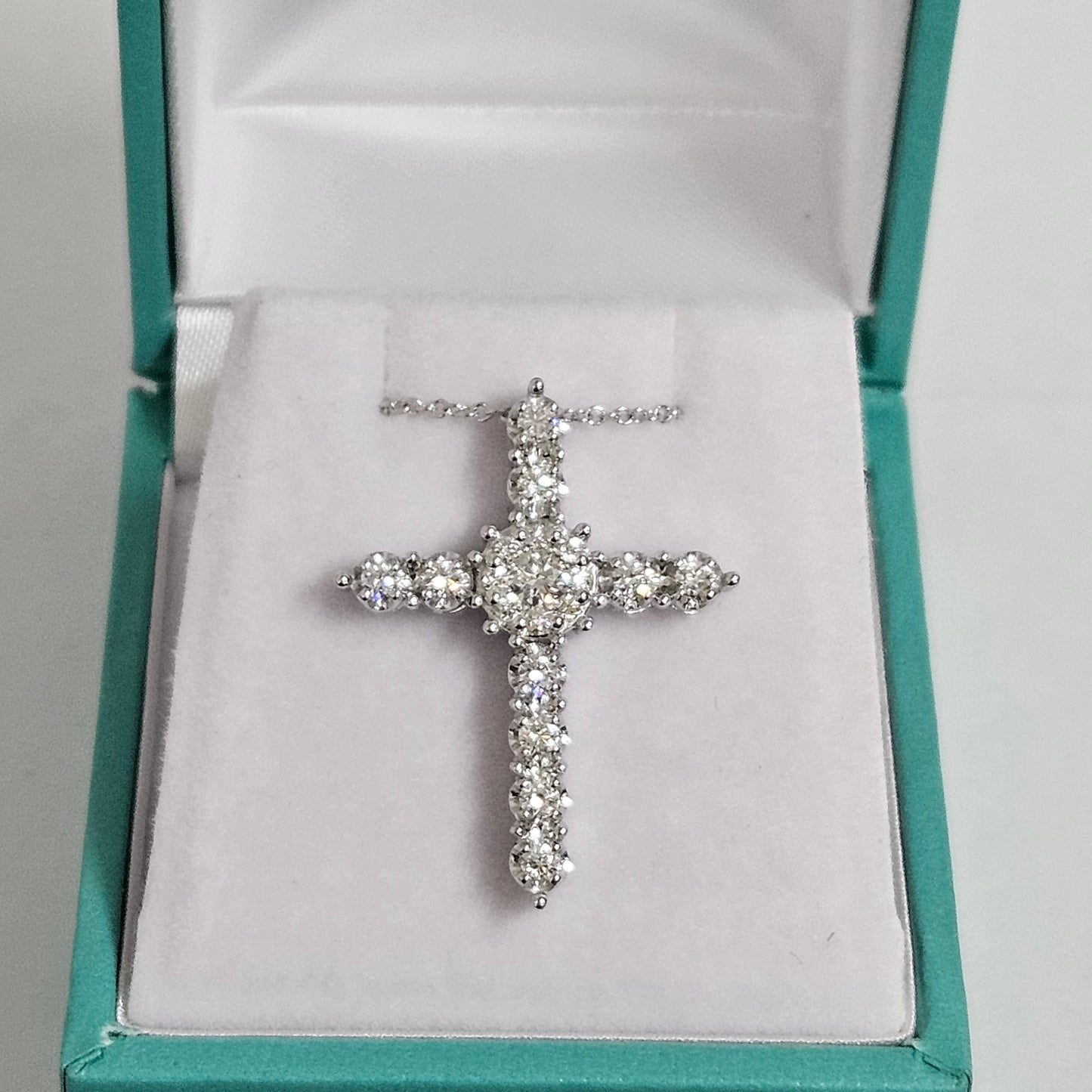 Dainty 0.5ct Natural Diamond Cross Pendant Necklace: 14K Gold Religious Jewelry - Anniversary gift