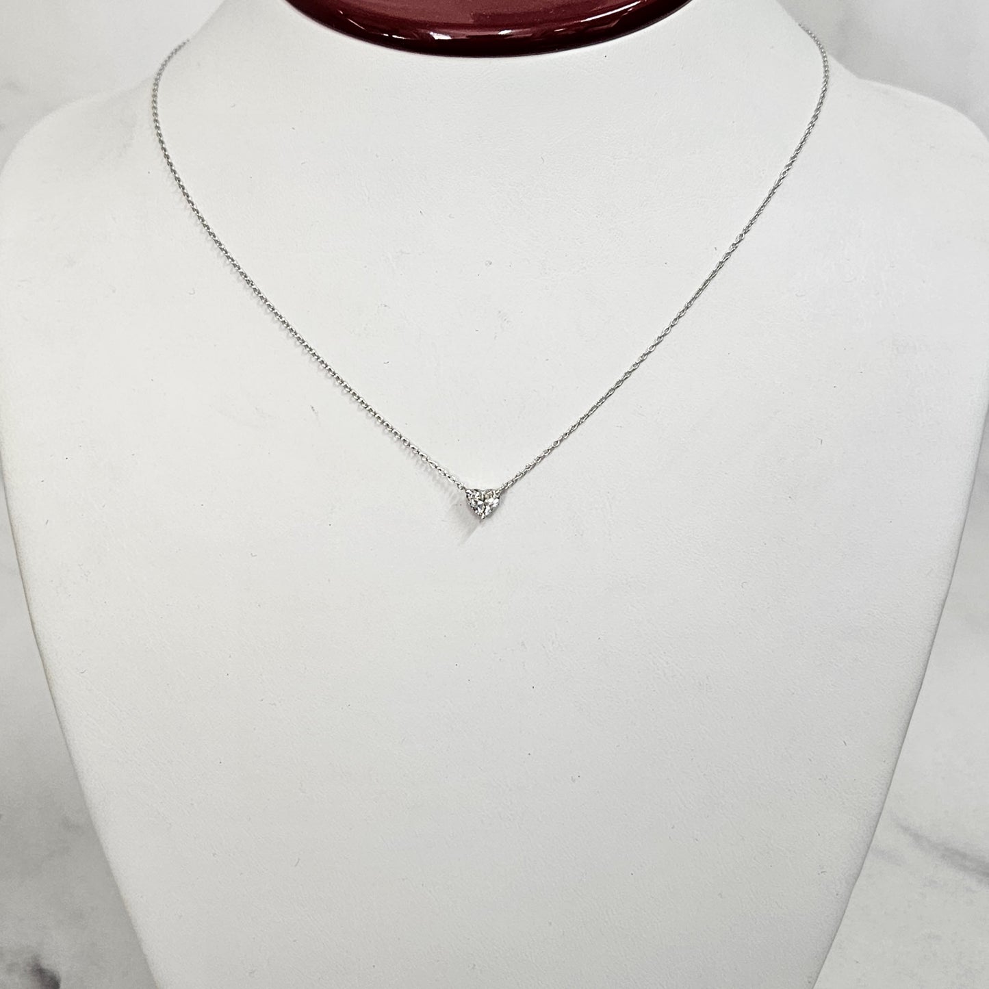 0.5ct Heart Lab Grown Diamond Necklace/14K 18K Gold 3 Prong Setting Heart-Shaped Diamond Pendant/Solitaire Diamond Pendant/Anniversary Gift