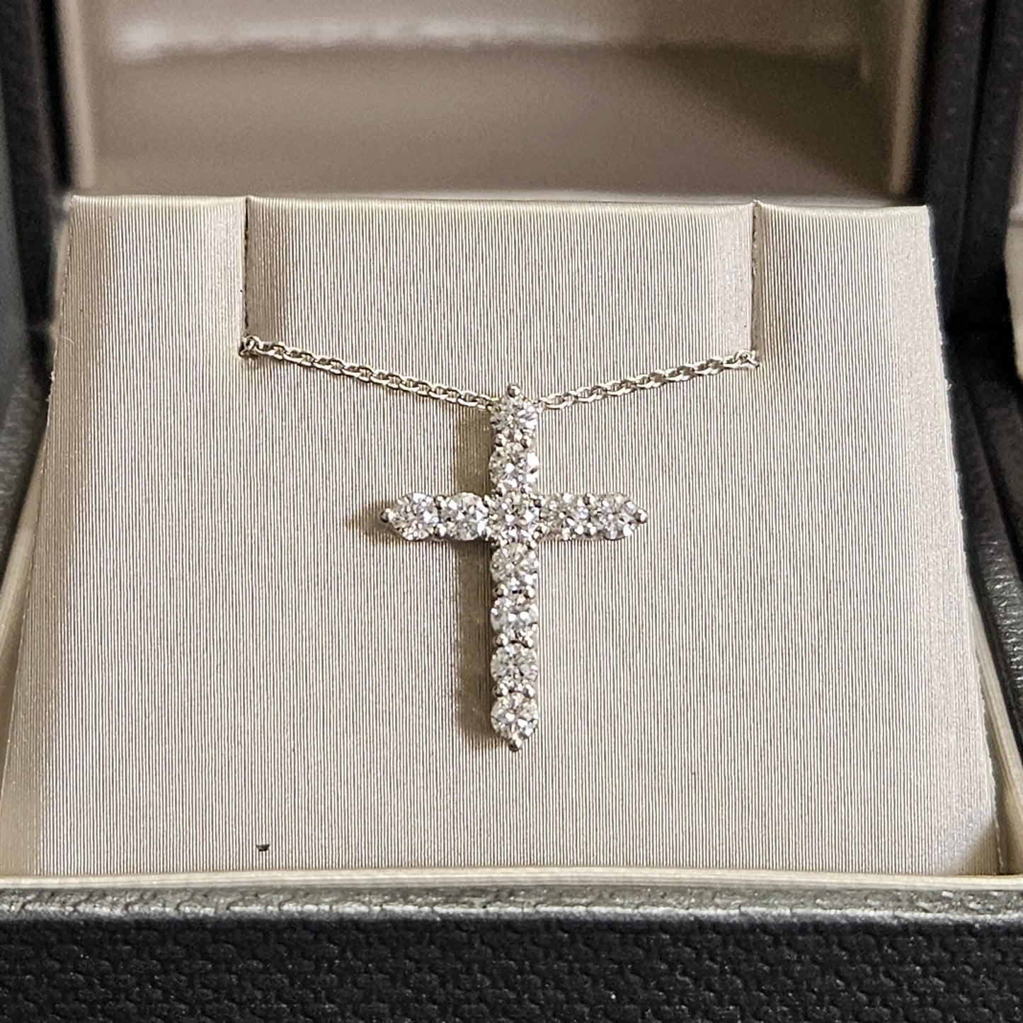 0.5ct Round Natural Diamond Cross Necklace: 14K,18K Gold Diamond Cross Pendant - Anniversary Gift