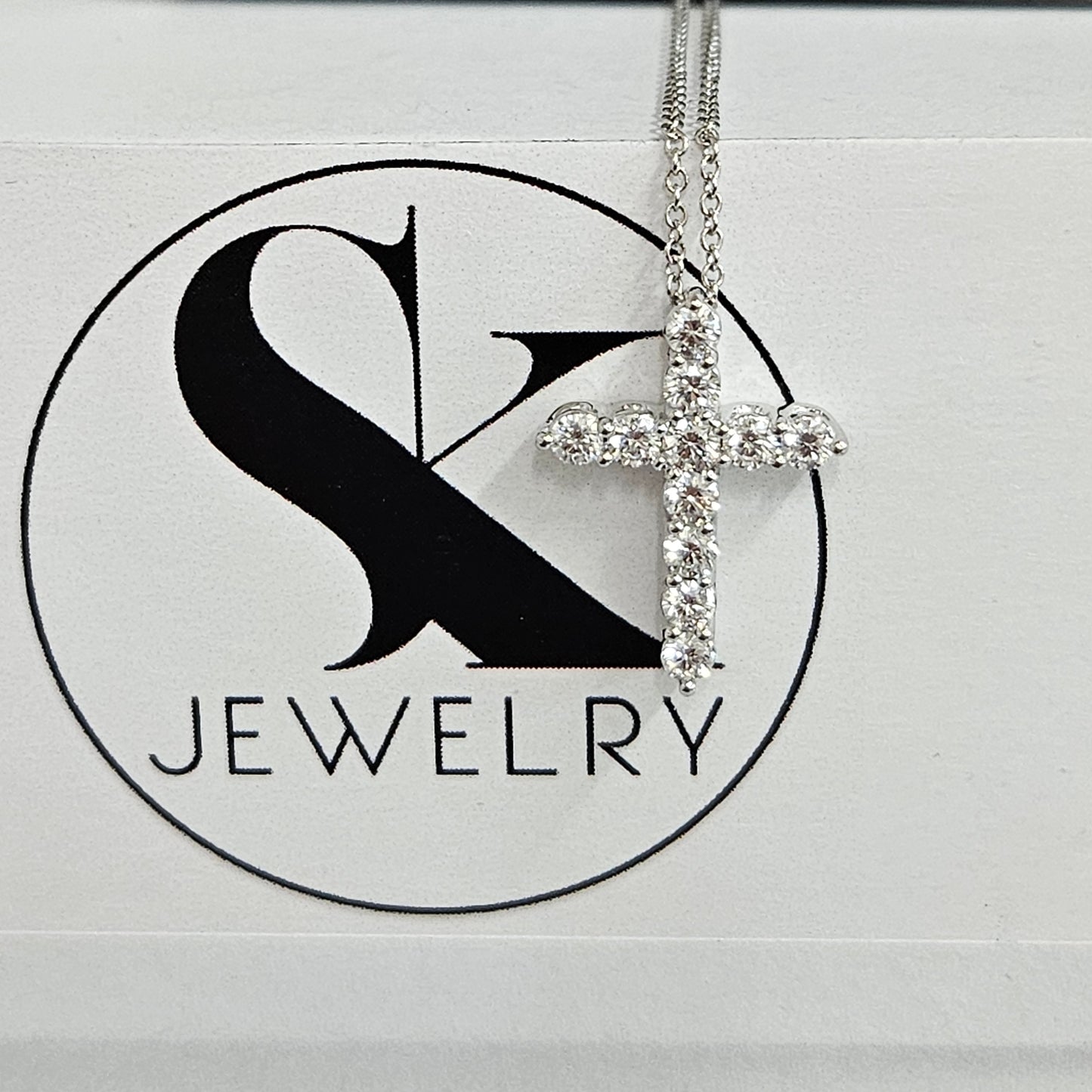 0.5ct Round Natural Diamond Cross Necklace: 14K,18K Gold Diamond Cross Pendant - Anniversary Gift