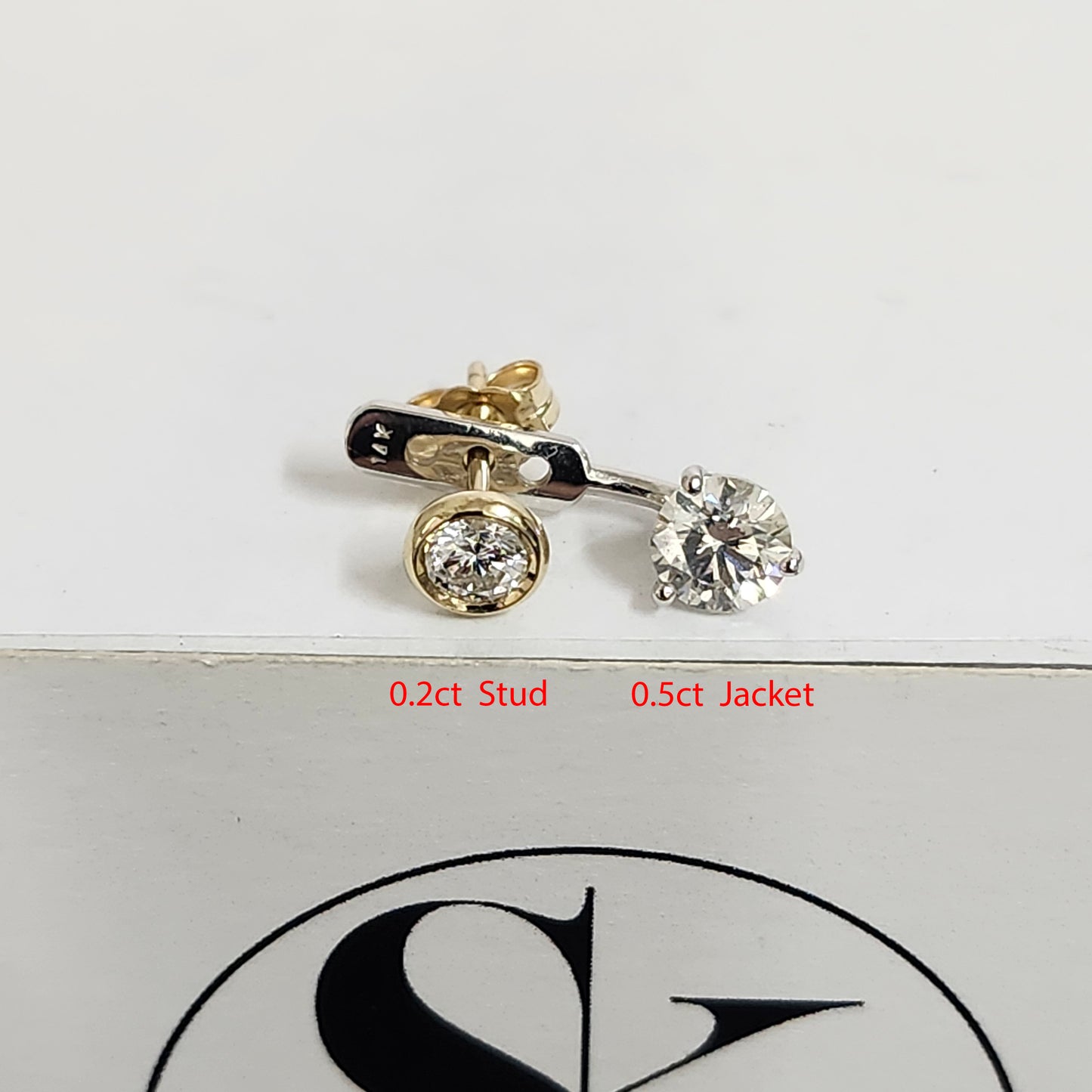 Lab Diamond Jacket Earrings/Three Prong Set Diamond Earrings/Jacket earring only/Diamond Single or Pair Jacket Earrings/Anniversary gift