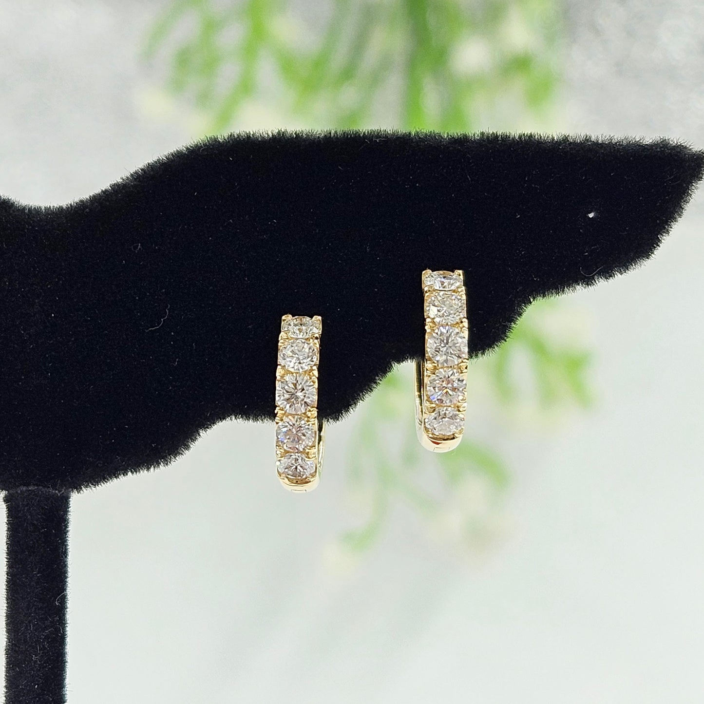 Diamond Hoop Earrings/ Chunky 0.7ct Diamond Hoop Earrings/ Huggie Hoop Earrings/ Diamond Earrings/ Anniversary gift/ Single or Pair