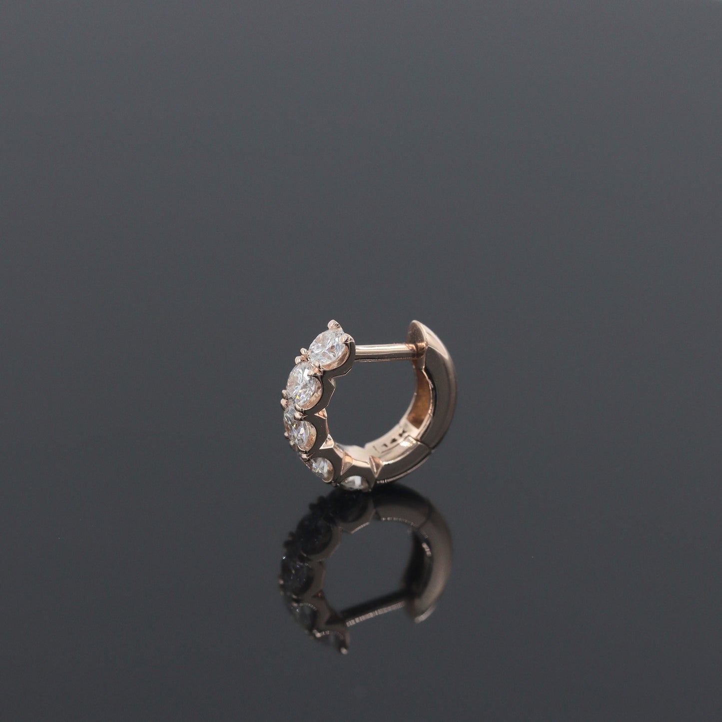 0.7ct Lab Diamond Hoop Earrings Diameter 11mm,12mm,13mm Diamond Huggie Hoop Earring/Diamond Hoop Earrings/Anniversary gift/Single or Pair