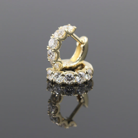 0.7ct Lab Diamond Hoop Earrings Diameter 11mm,12mm,13mm Diamond Huggie Hoop Earring/Diamond Hoop Earrings/Anniversary gift/Single or Pair