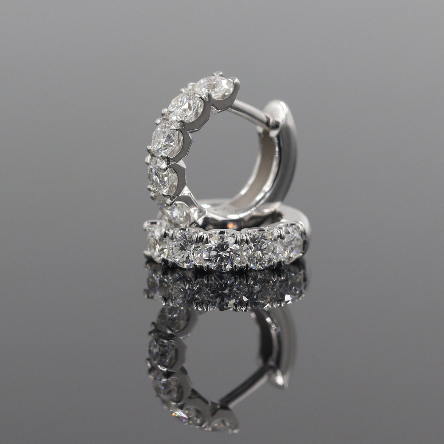 0.7ct Lab Diamond Hoop Earrings Diameter 11mm,12mm,13mm Diamond Huggie Hoop Earring/Diamond Hoop Earrings/Anniversary gift/Single or Pair