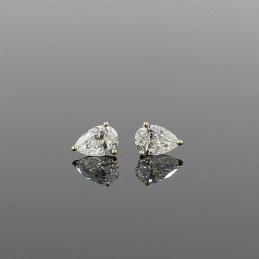 Pear Diamond Prong Set Stud Earring/Lab Diamond Earring/Diamond Solitaire Stud Single or Pairs Bridesmaid Wedding Gift/anniversary gift