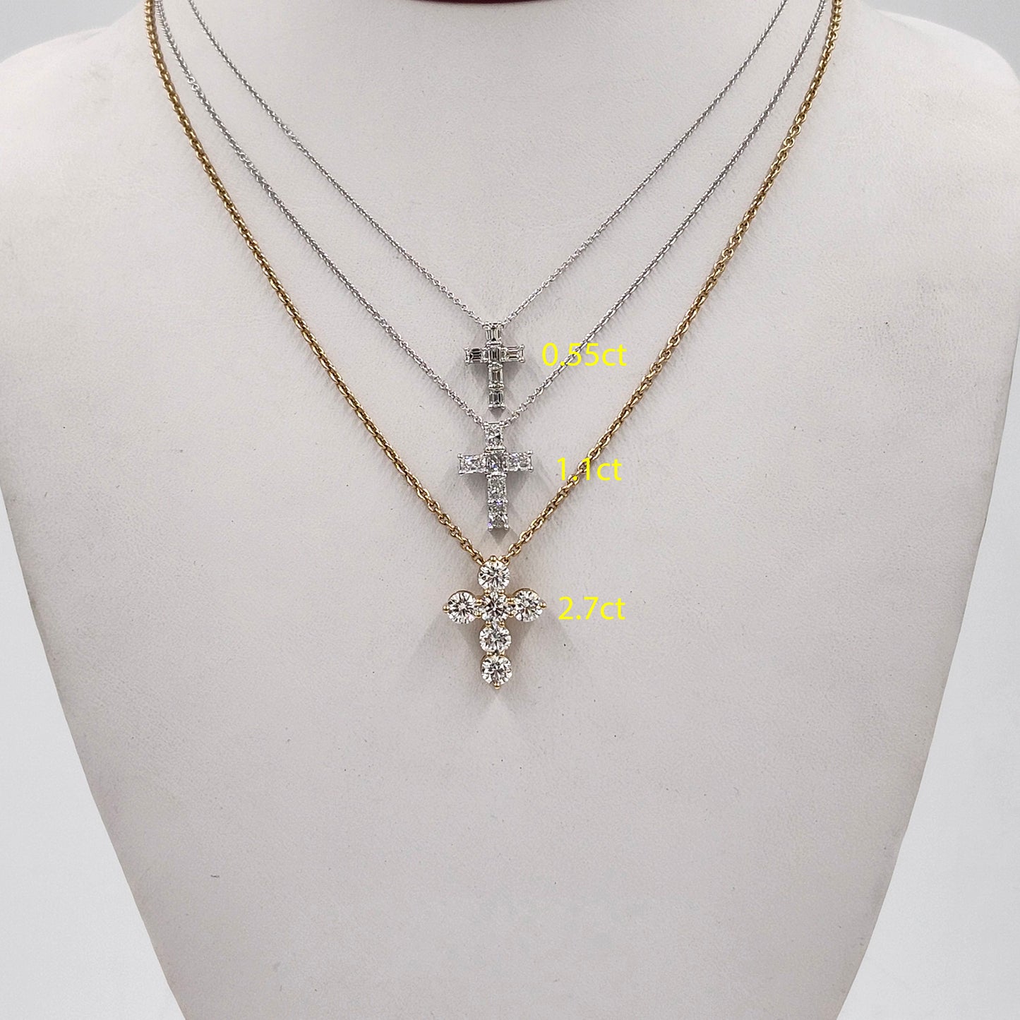 1.1ct Lab Diamond Radiant Cut Diamond Men Cross Pendant/14K gold Radiant Cut Women Cross Necklace/Diamond Cross Pendant/Anniversary Gift