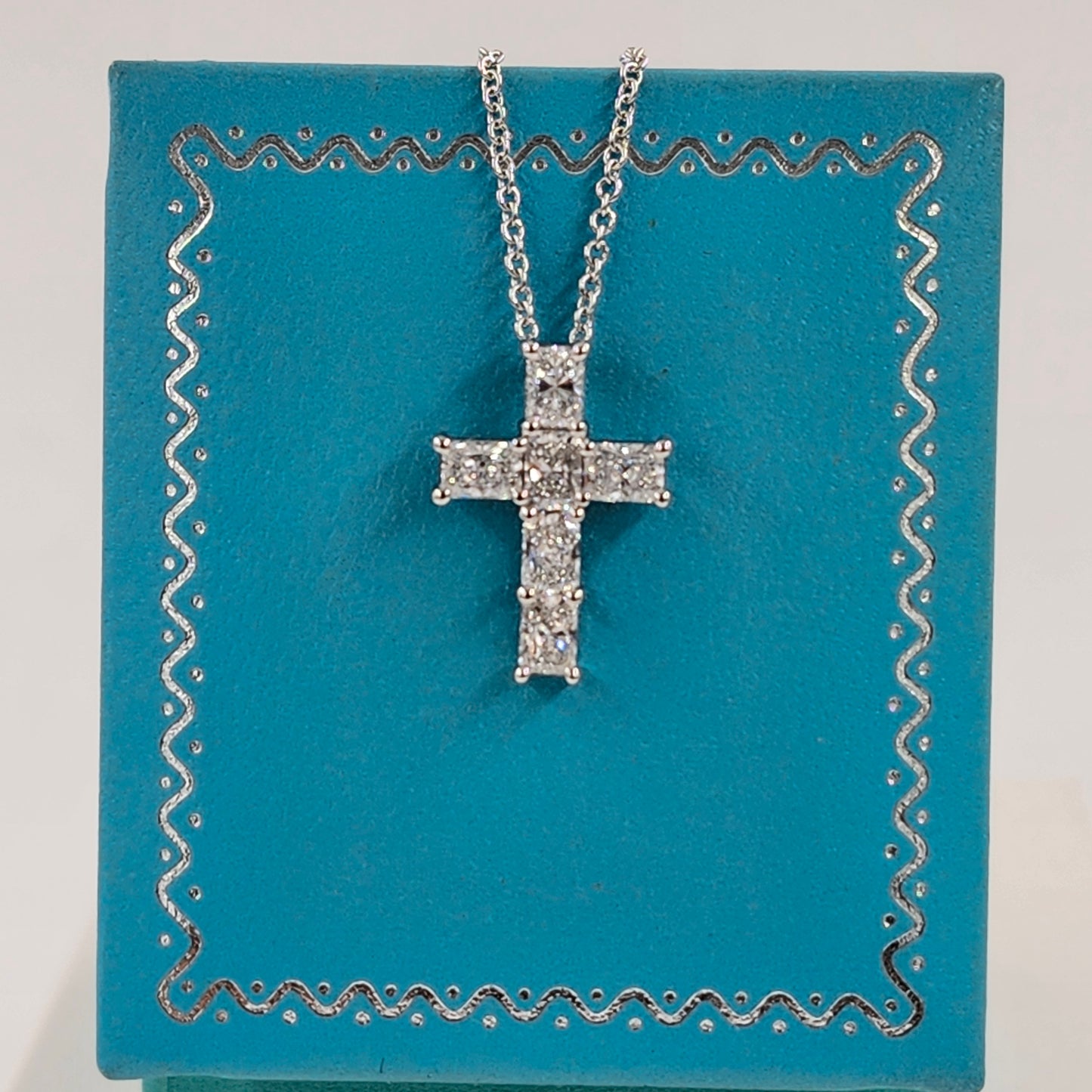 1.1ct Lab Diamond Radiant Cut Diamond Men Cross Pendant/14K gold Radiant Cut Women Cross Necklace/Diamond Cross Pendant/Anniversary Gift