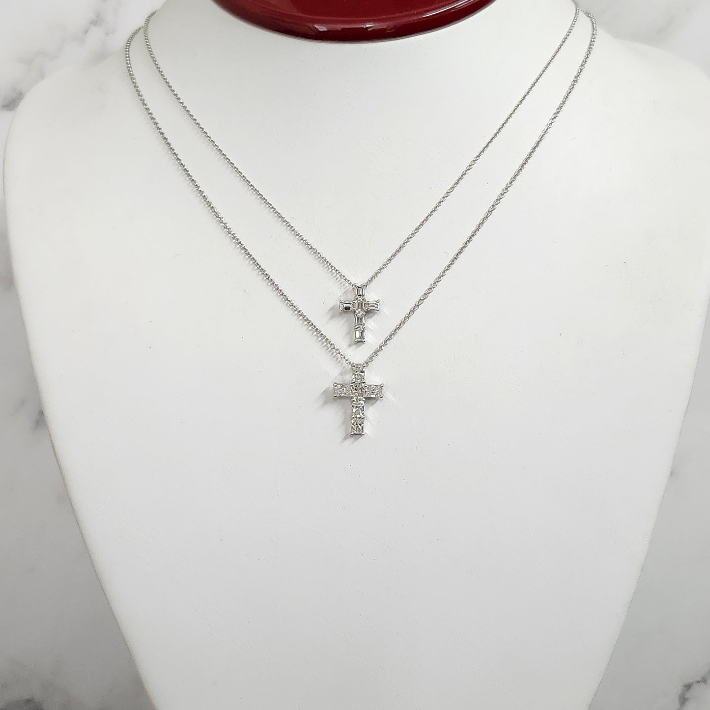 1.1ct Lab Diamond Radiant Cut Diamond Men Cross Pendant/14K gold Radiant Cut Women Cross Necklace/Diamond Cross Pendant/Anniversary Gift