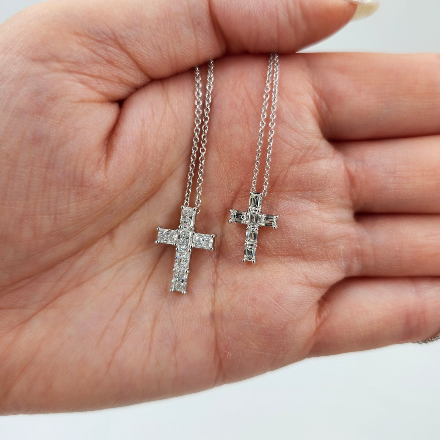 1.1ct Lab Diamond Radiant Cut Diamond Men Cross Pendant/14K gold Radiant Cut Women Cross Necklace/Diamond Cross Pendant/Anniversary Gift