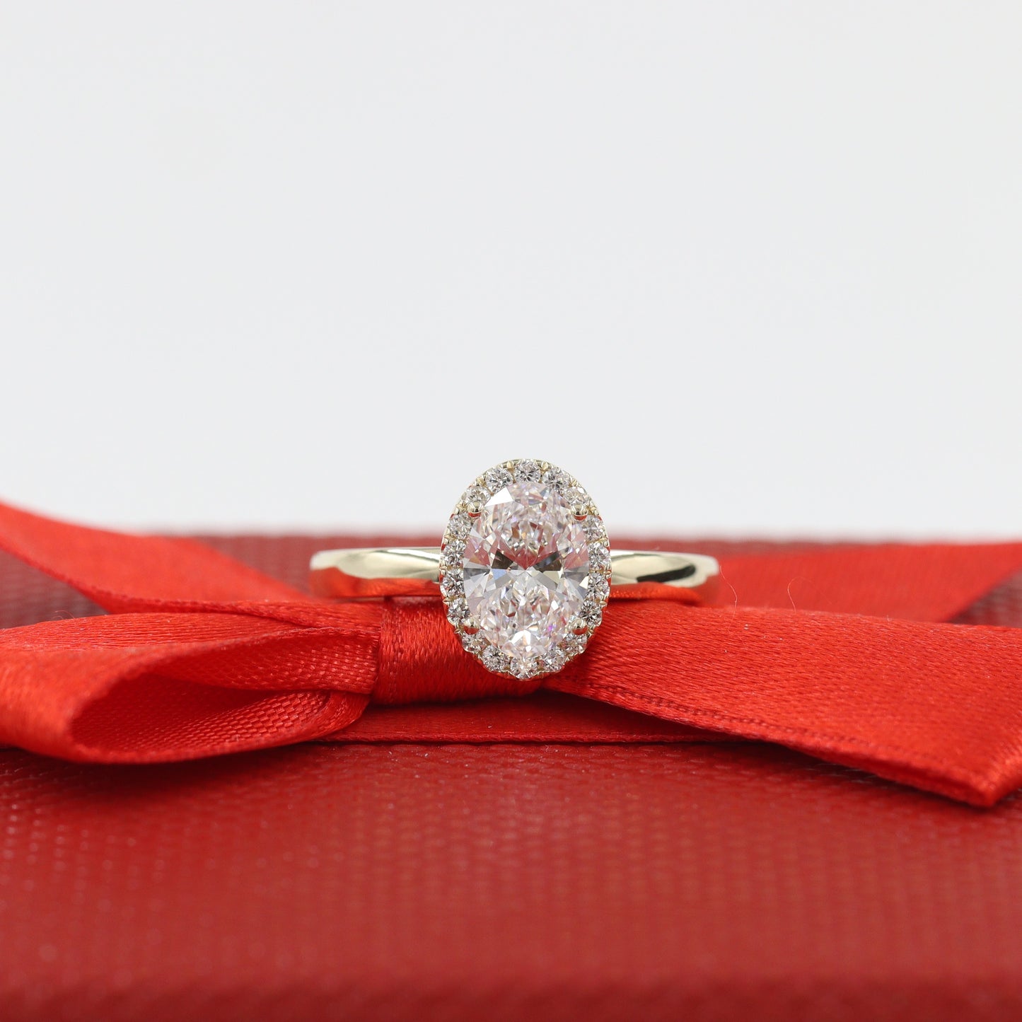 Ova Diamond Halo Ring/1.2ct IGI Certified Lab Diamond Engagement Ring/Classic Oval Halo Ring/ Propose Ring/Anniversary gift