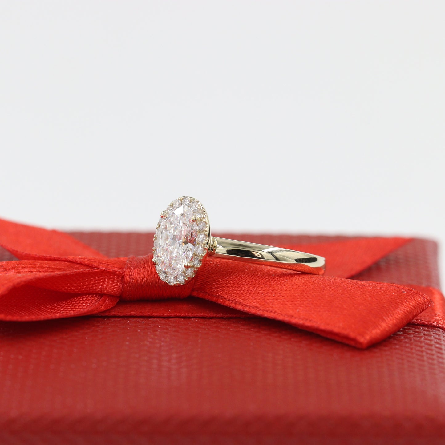 Ova Diamond Halo Ring/1.2ct IGI Certified Lab Diamond Engagement Ring/Classic Oval Halo Ring/ Propose Ring/Anniversary gift