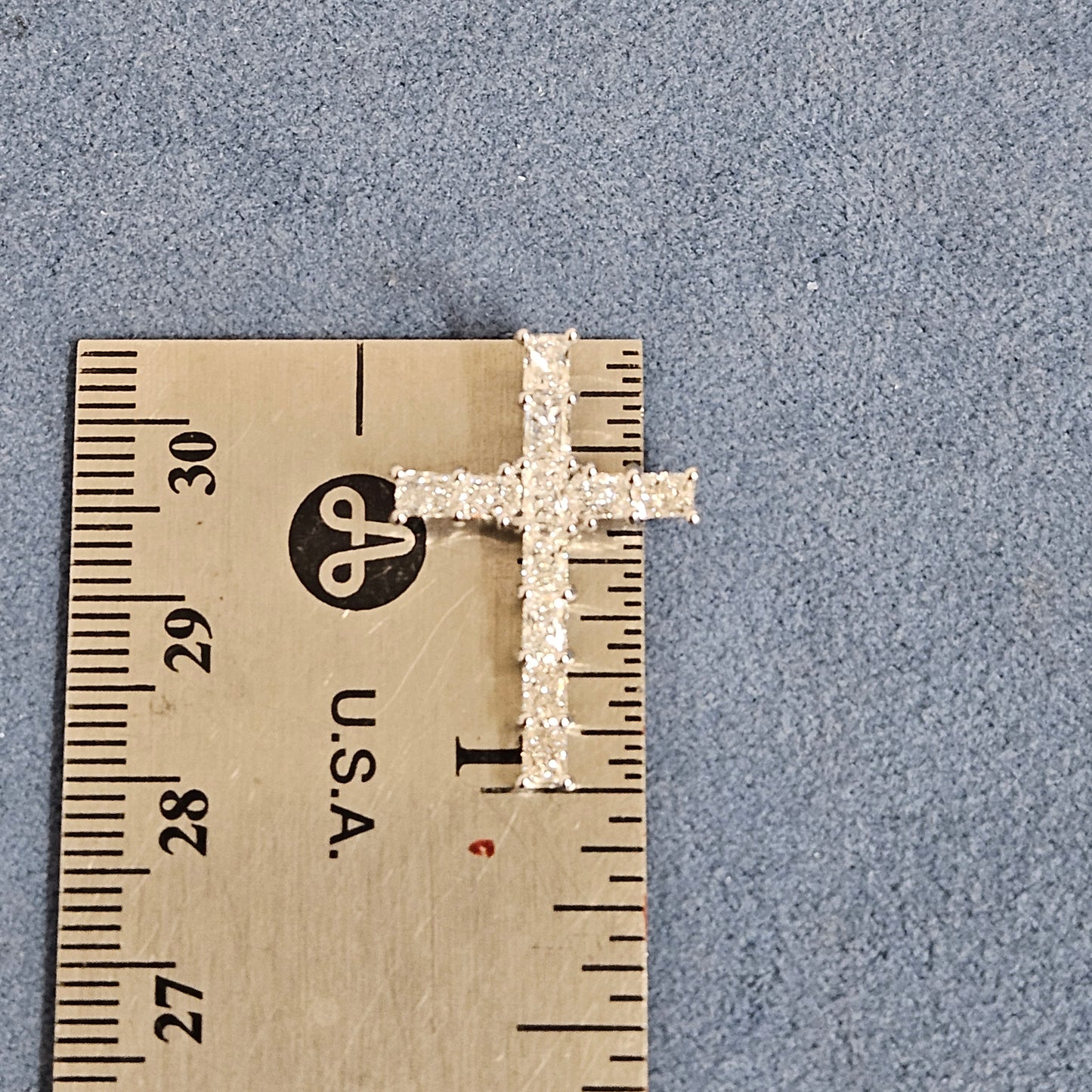 Lab Diamond Radiant Cut Diamond Men Cross Pendant/14K gold Radiant Cut Women Cross Necklace/Diamond Cross Pendant/Anniversary Gift