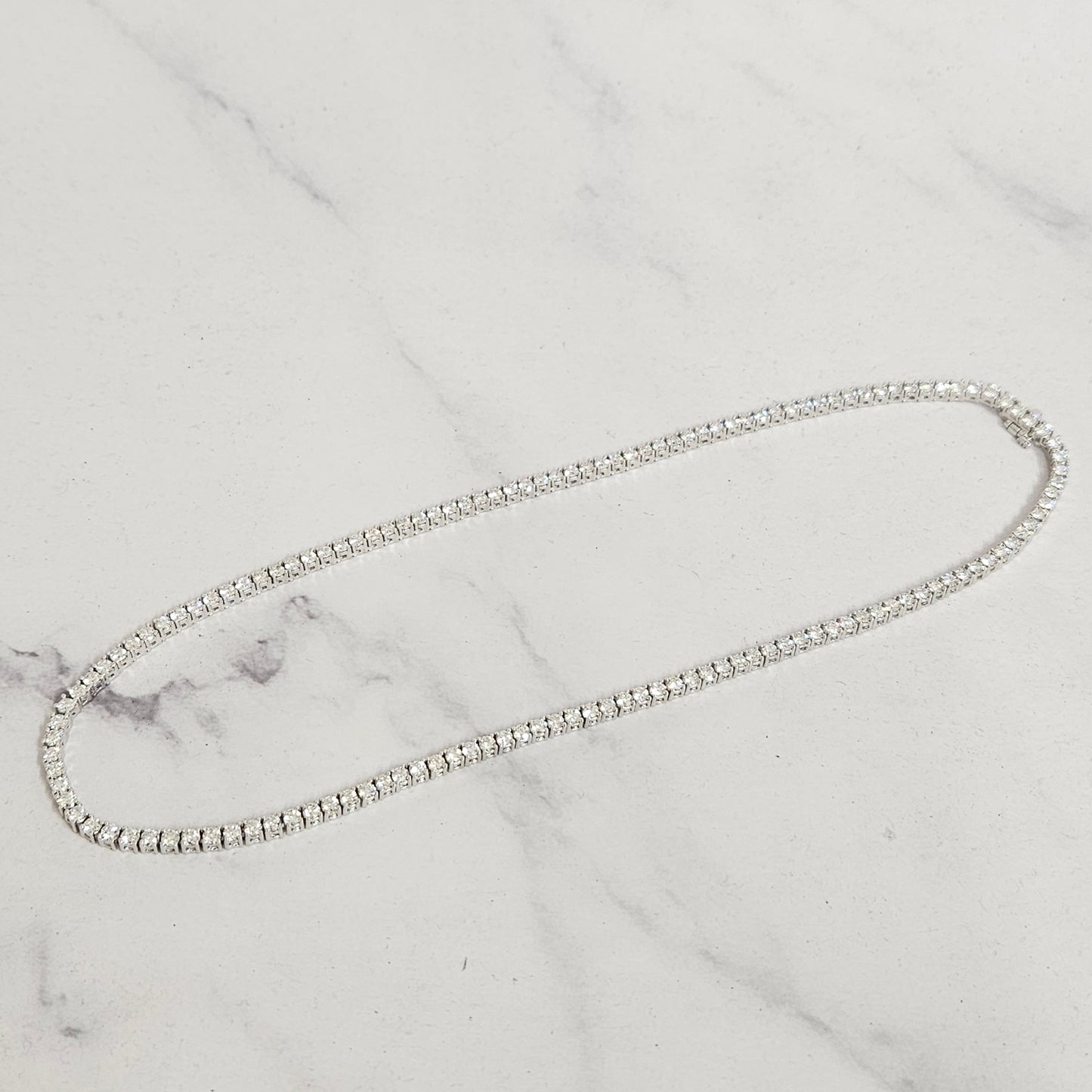 11ct Diamond Tennis Necklace/Natural Round Diamond Tennis Necklace/Diamond Engagement Necklace/Four prong Tennis Necklace/Anniversary Gift