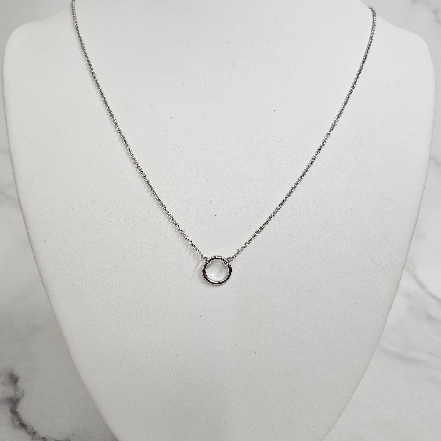 11mm Open Circle Gold Necklace/Gold Circle Pendant/14k Gold Men's Pendant /Simple Dainty Women's Pendant /Gift for Her/Anniversary Gift