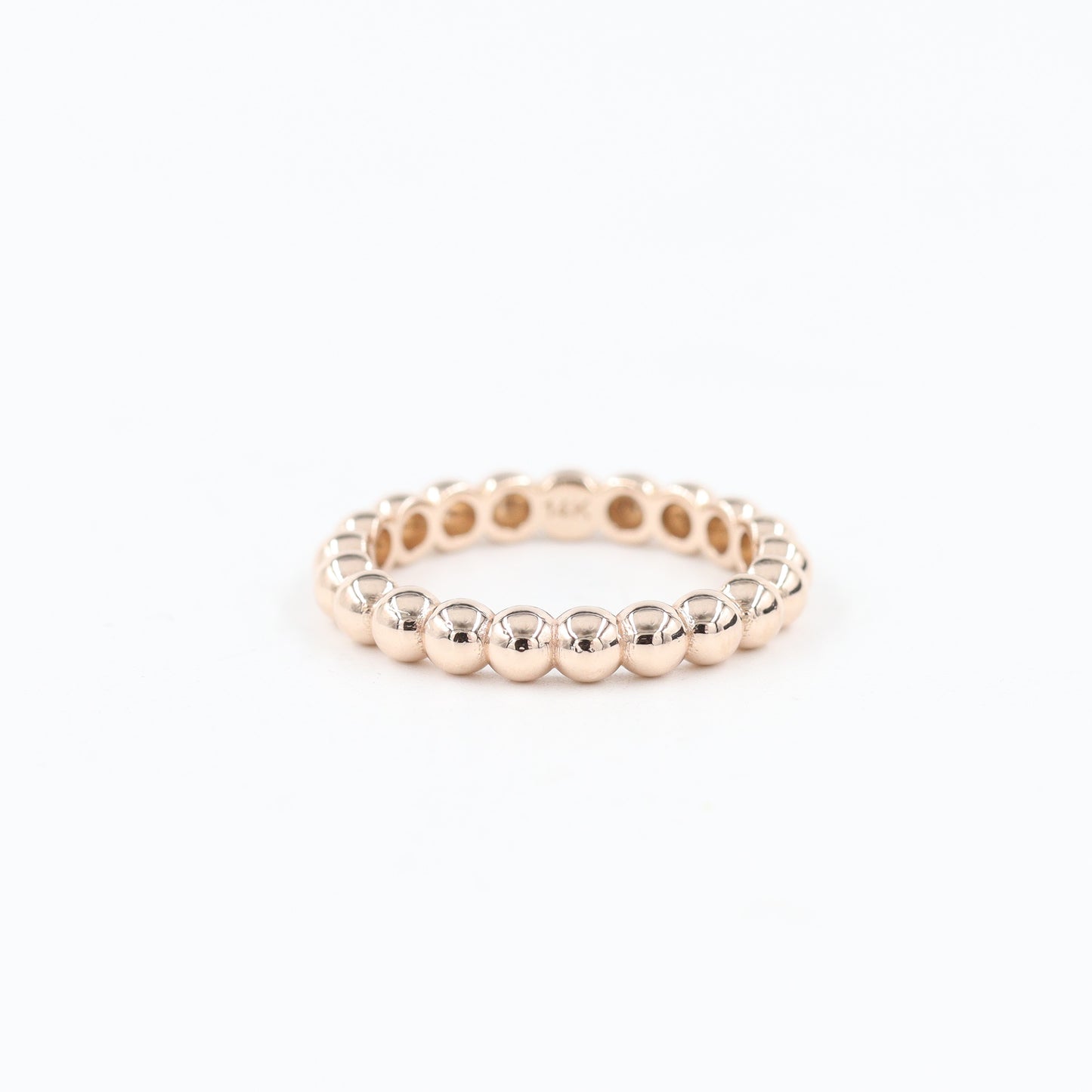 14K Gold 3.2mm Bead Ring/ Perfect Matching Band for Engagement Ring/ Wedding Band/ Stacking Ring/ Gift Ring/ Gold Bead Ring/Ball Ring
