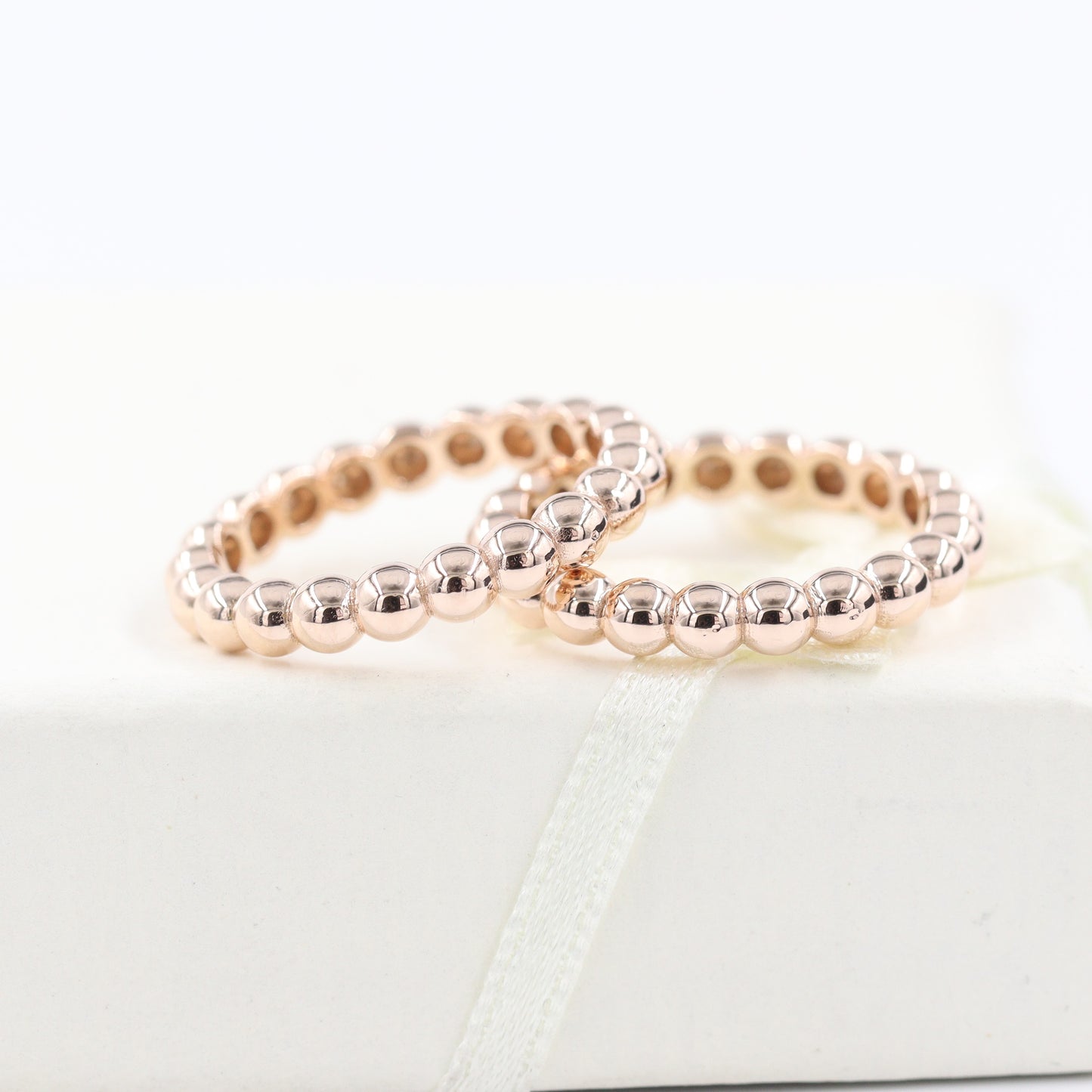 14K Gold 3.2mm Bead Ring/ Perfect Matching Band for Engagement Ring/ Wedding Band/ Stacking Ring/ Gift Ring/ Gold Bead Ring/Ball Ring