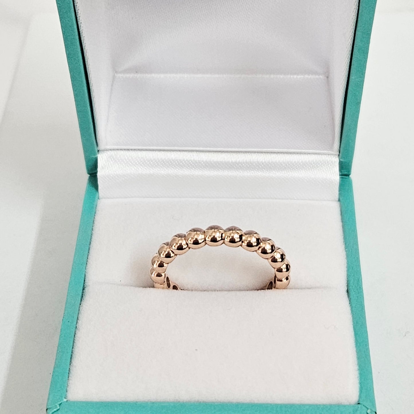 14K Gold 3.2mm Bead Ring: Handmade Stacking Perfect Matching Band for Engagement Band - Anniversary Gift