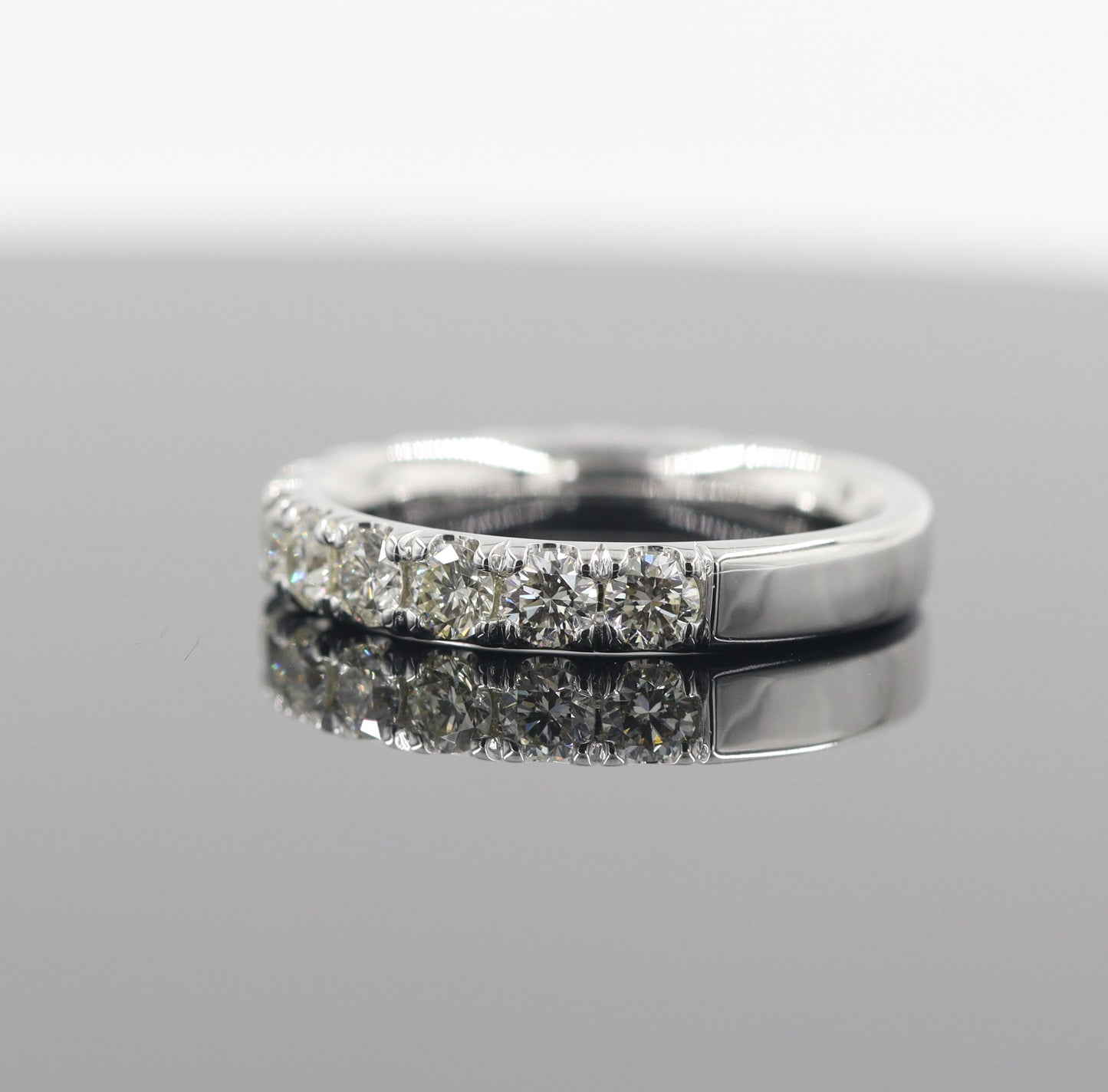 Lab Grown Diamond 3/4 Eternity Wedding Band - 14K Gold Diamond Ring - Anniversary Ring