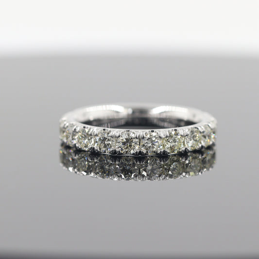 Lab Grown Diamond 3/4 Eternity Wedding Band - 14K Gold Diamond Ring - Anniversary Ring
