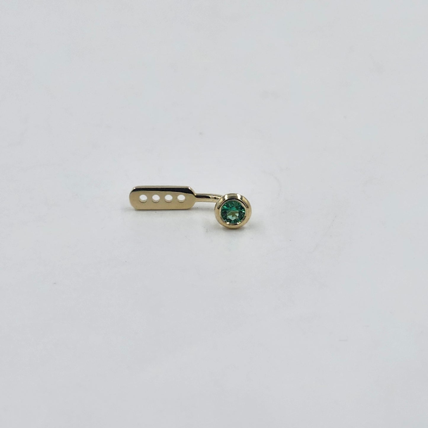 14K Gold Diamond Cut Natural Round Emerald Bezel Set Jacket Earrings: 3.0mm Round Emerald Bezel Set Studs - Anniversary gifts