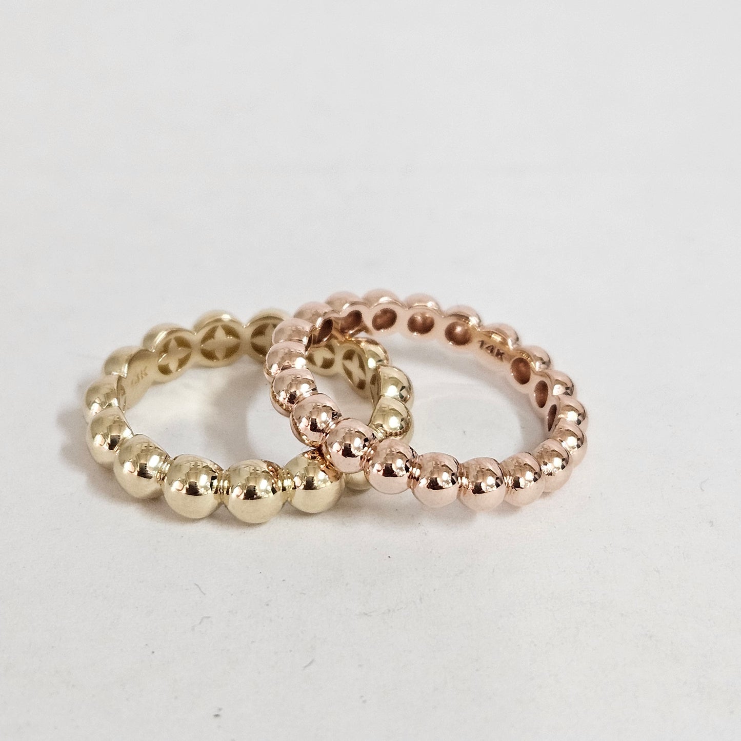 14K Gold 4.0mm Bead Stacking Ring - Gold Wedding Band - Anniversary Gift