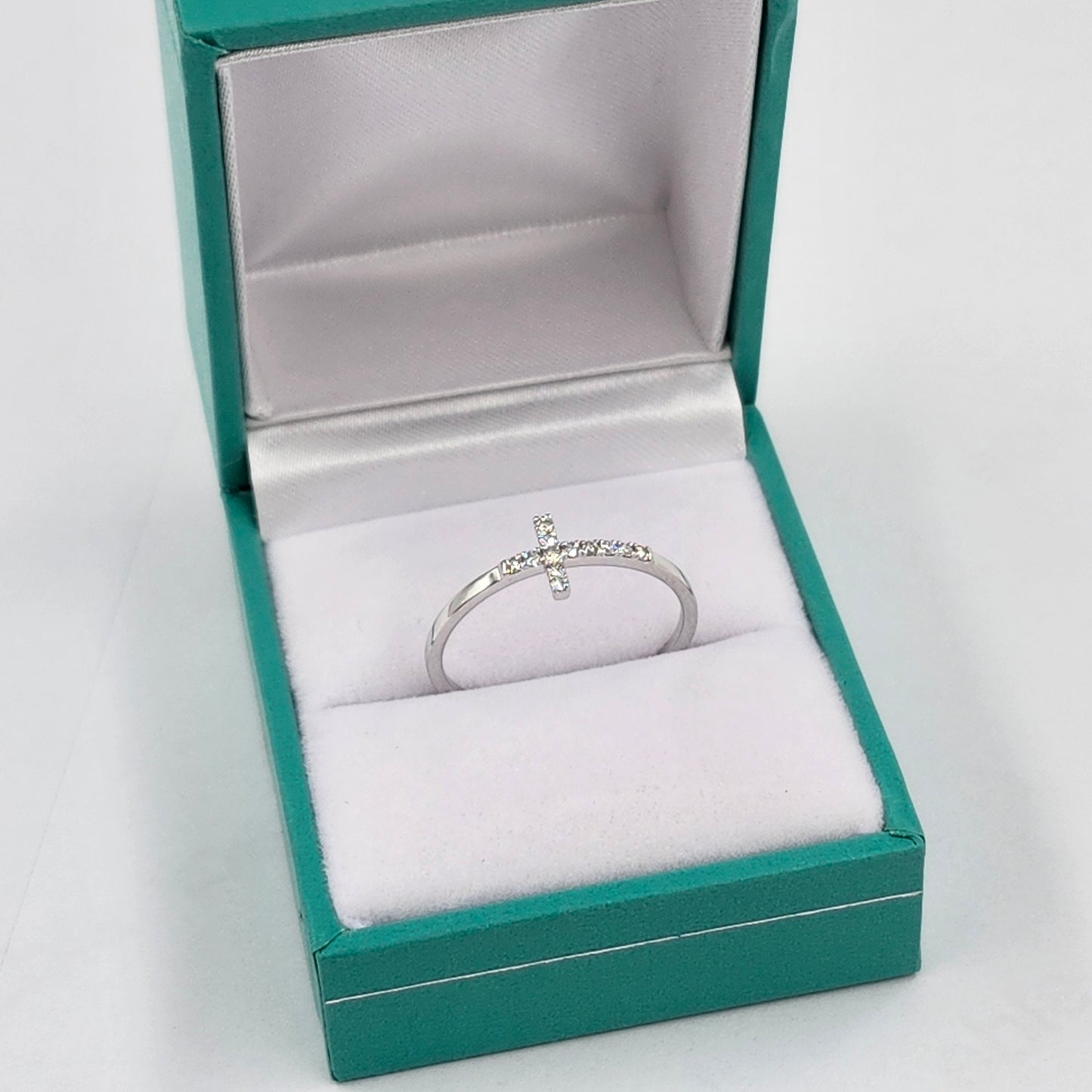 Diamond cross ring/14K Gold Natural Diamond Ring / Cross Wedding Ring / Christian Diamond Ring / Religious Ring / Gift for her