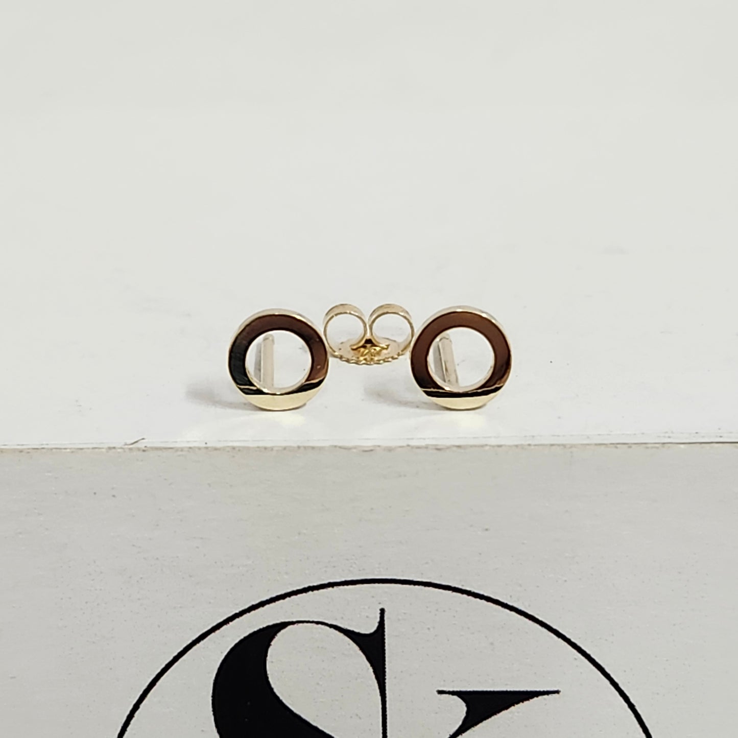 Gold Open Circle Earrings/14K,18K gold Stud Single or Pair Earring/ Gifts for her/ Anniversary gift