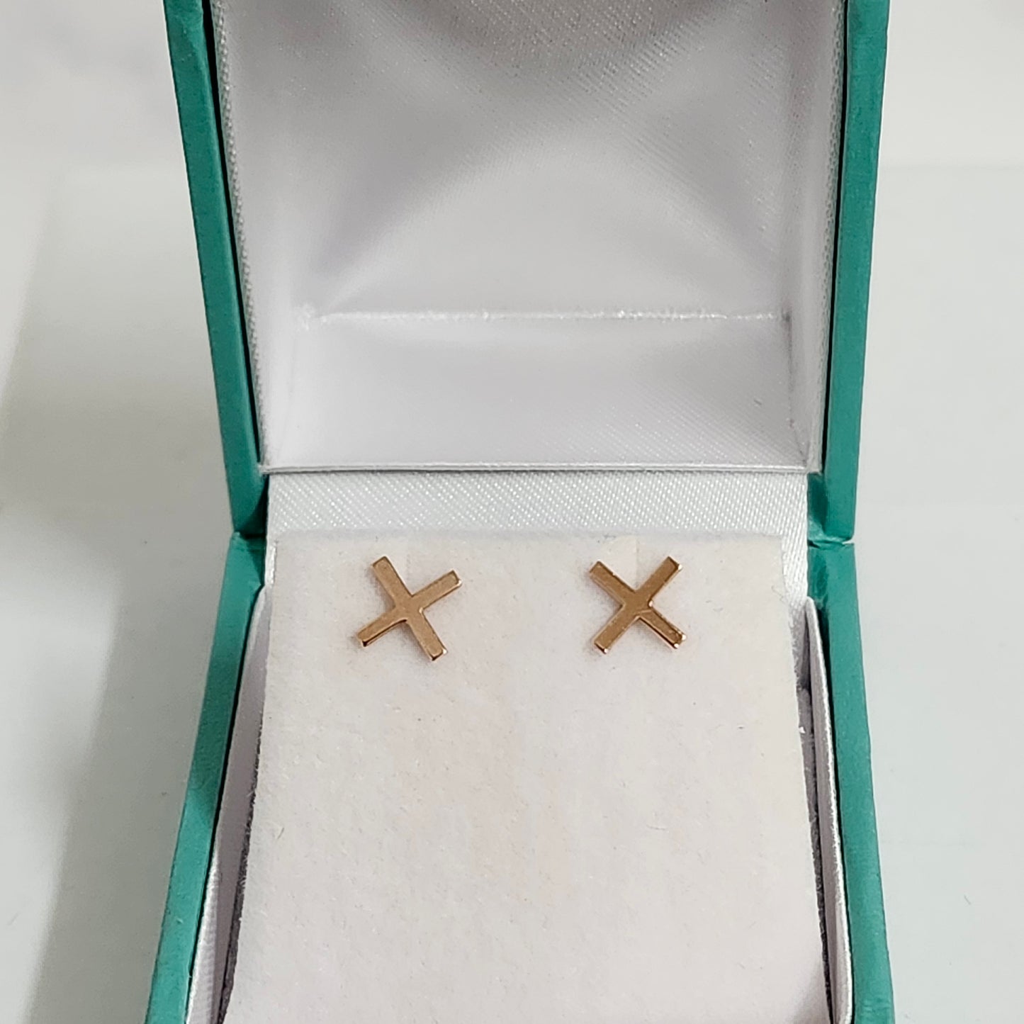 Gold X Stud Shape Earrings/14K,18K gold Stud Single or Pair Earring/ Gifts for her/ Anniversary gift