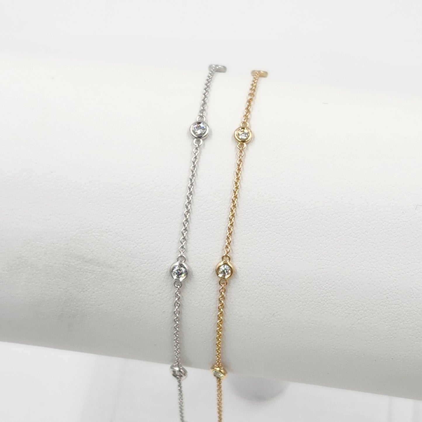 Five Natural Diamond Bracelet/14K gold 5 Bezel Total 0.15ct,0.25ct Diamond Bracelet/Diamond Bracelet/Minimalist Bracelet/Anniversary gift