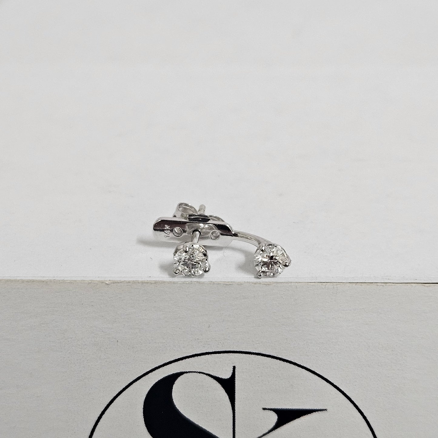 14K White gold Three Prong total 0.7ct Diamond Earrings /Natural Diamond Stud & Jacket Earrings /anniversary gift