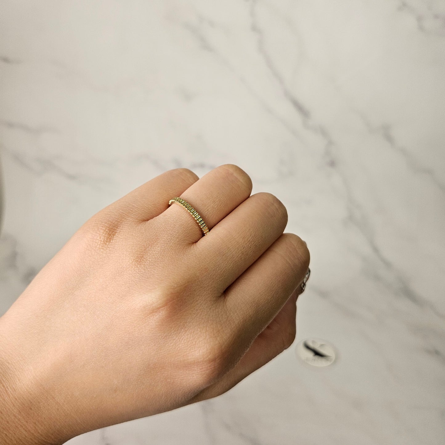 14k Gold Band 2.1mm/ Gold Band/ Promise Ring/ Simple Everyday Ring/ Flat Gold Band/Stacking ring/Anniversary Gift