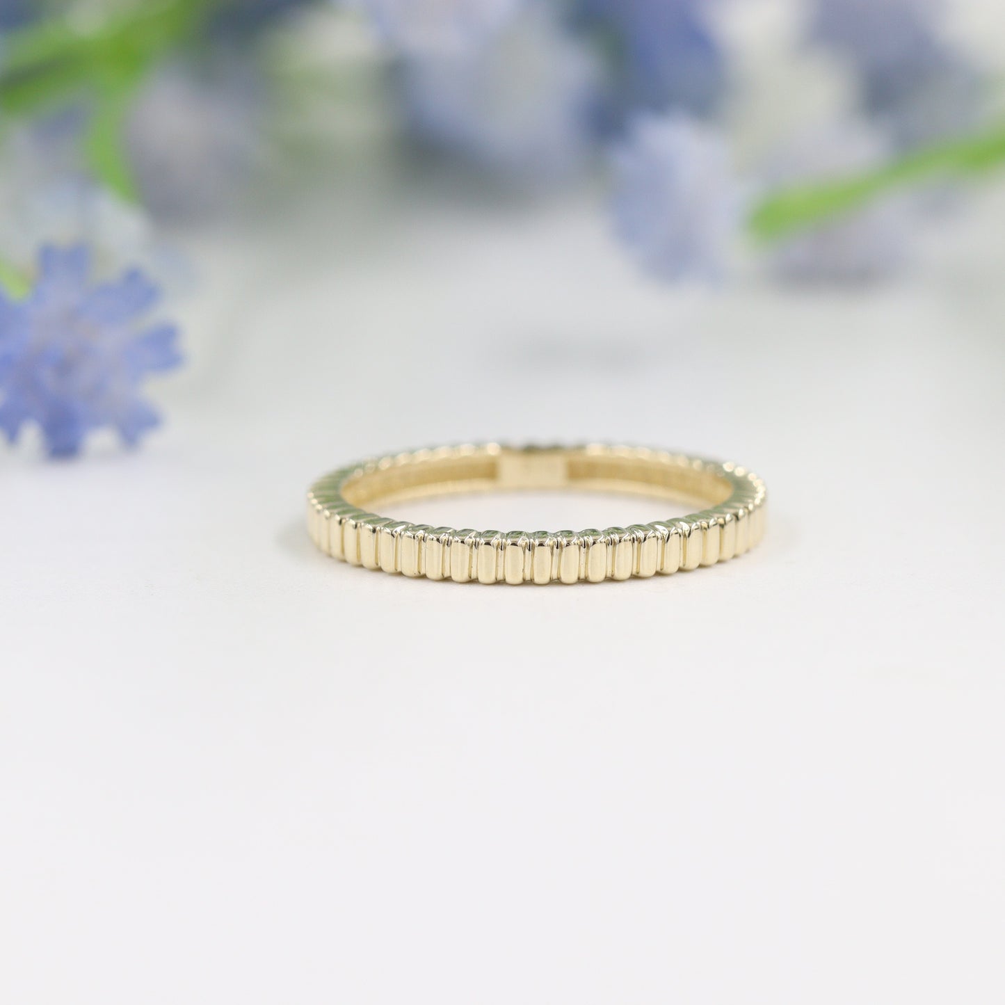 14k Gold Band 2.1mm/ Gold Band/ Promise Ring/ Simple Everyday Ring/ Flat Gold Band/Stacking ring/Anniversary Gift