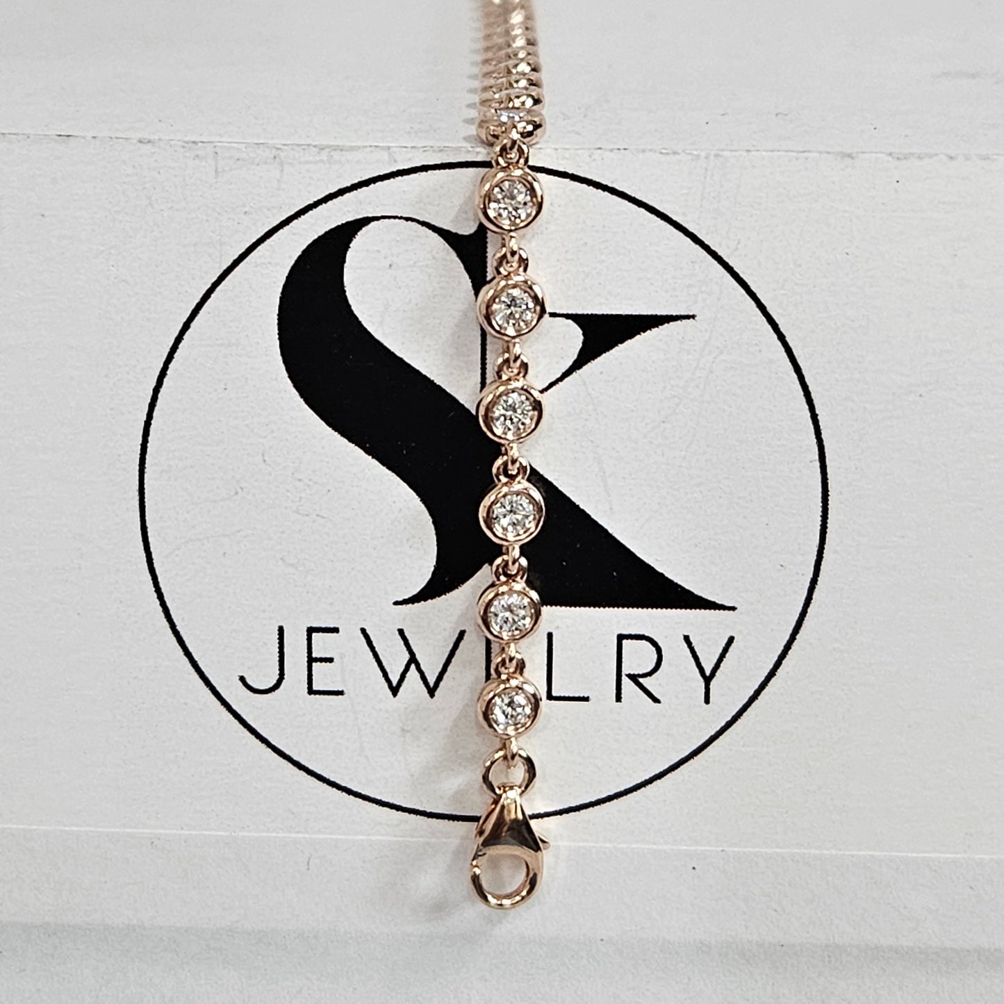 Tennis Bracelet/ Natural Diamond Tennis Bracelet/14k Gold Bezel Set Diamond Tennis Bracelet/Diamond Bracelet/Anniversary Bracelet