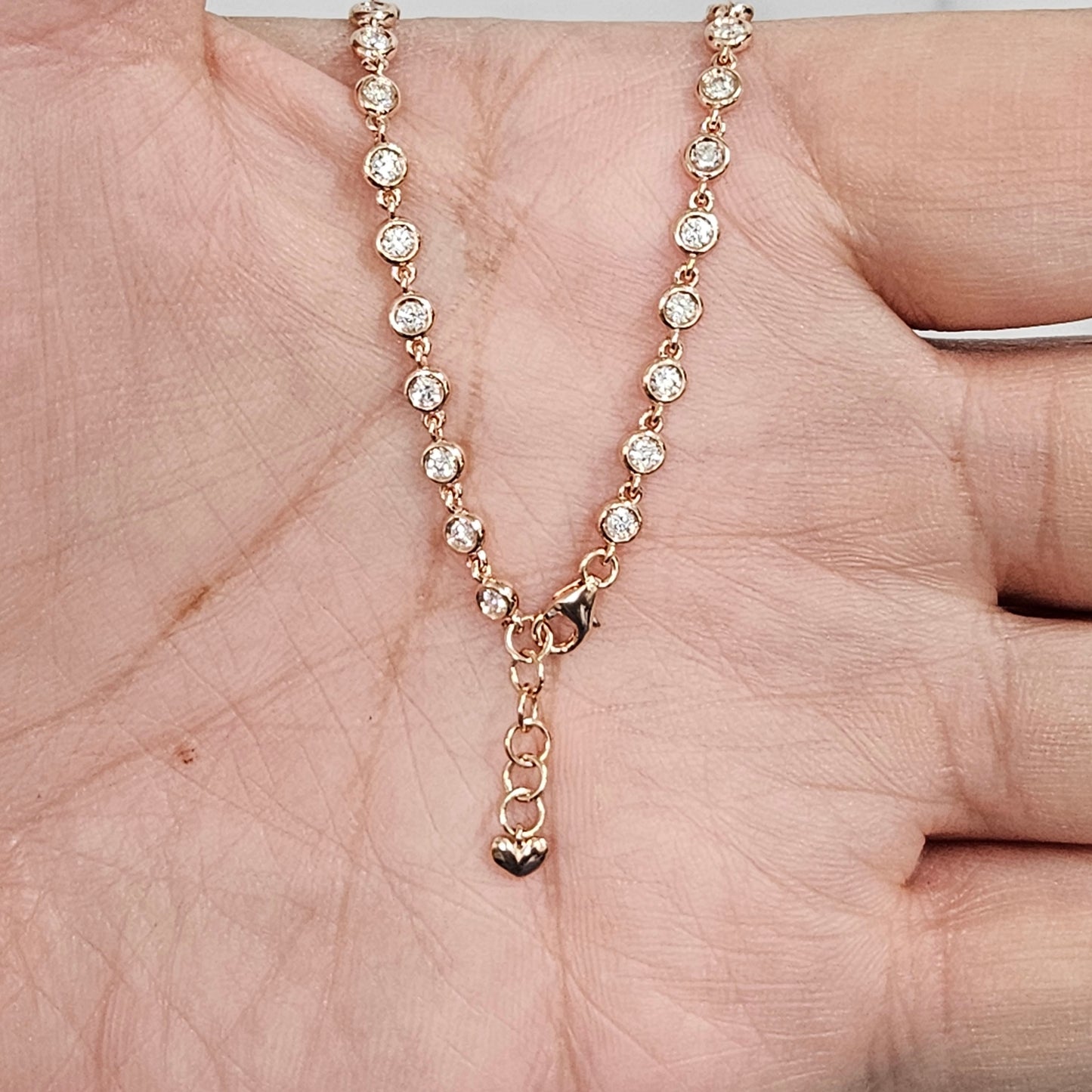 Tennis Bracelet/ Natural Diamond Tennis Bracelet/14k Gold Bezel Set Diamond Tennis Bracelet/Diamond Bracelet/Anniversary Bracelet