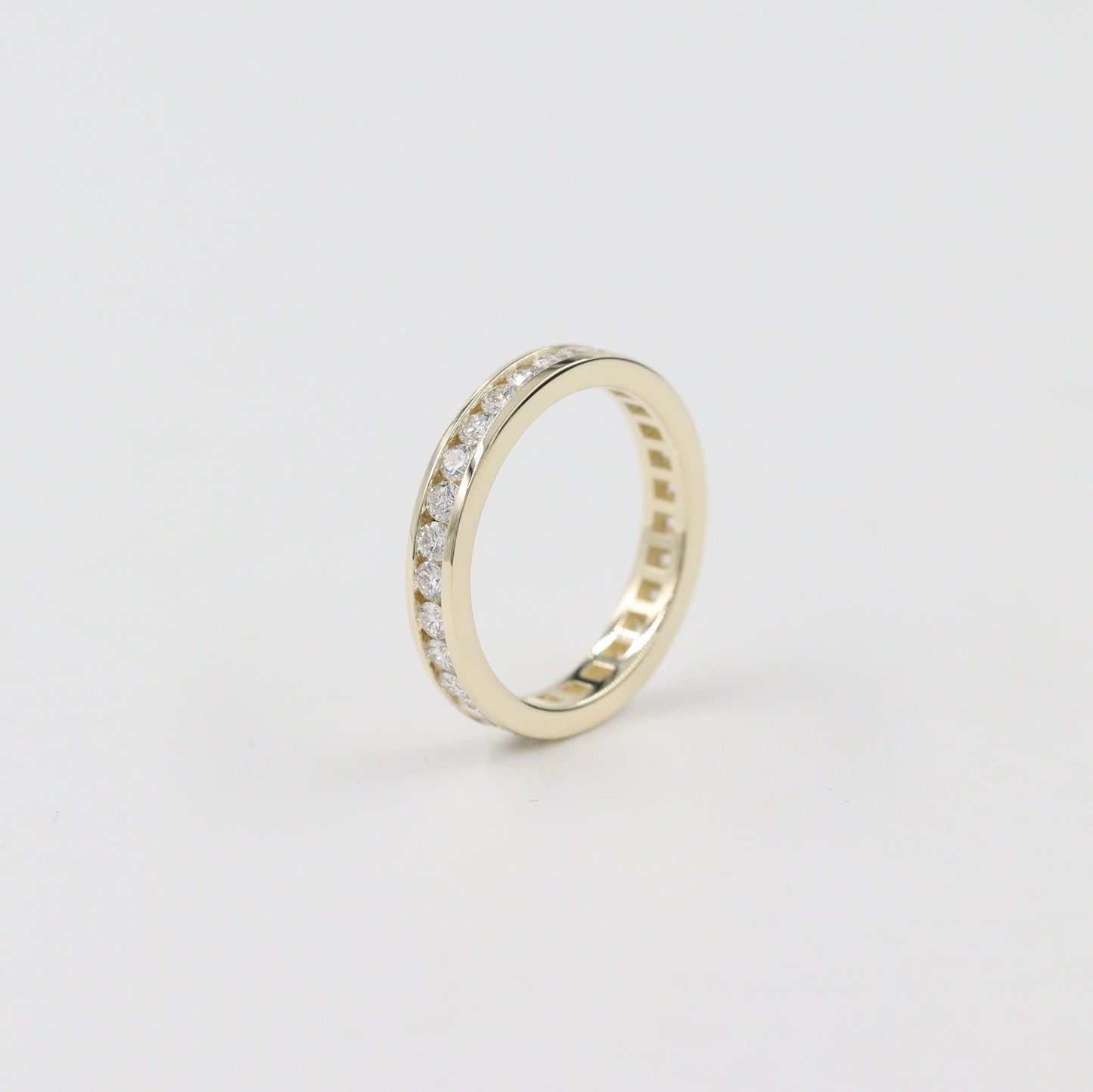 Diamond Wedding Band/14k gold Channel Set Diamond Ring/ Full Eternity Stackable Ring/Dainty Diamond Wedding Ring /Anniversary gif