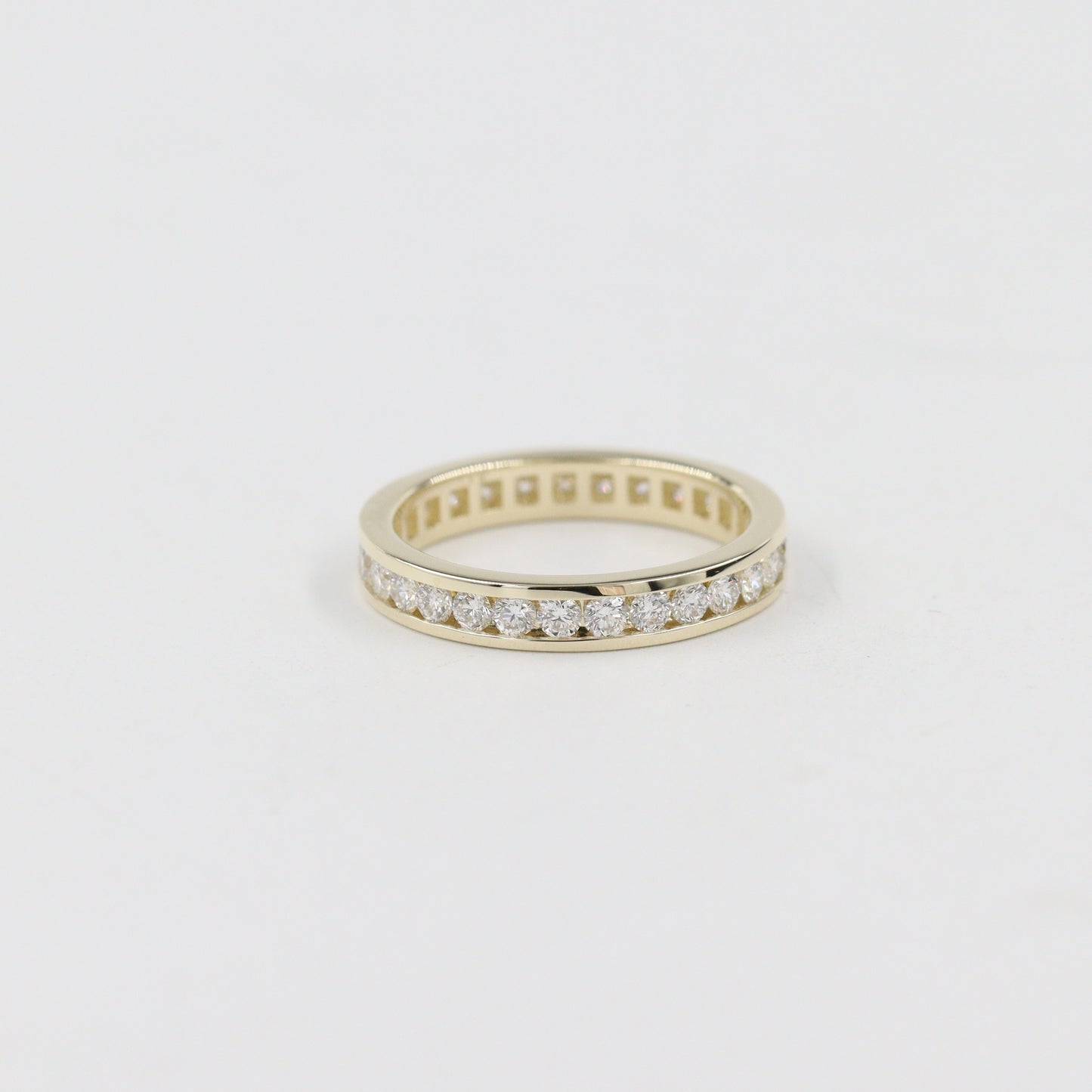 Diamond Wedding Band/14k gold Channel Set Diamond Ring/ Full Eternity Stackable Ring/Dainty Diamond Wedding Ring /Anniversary gif