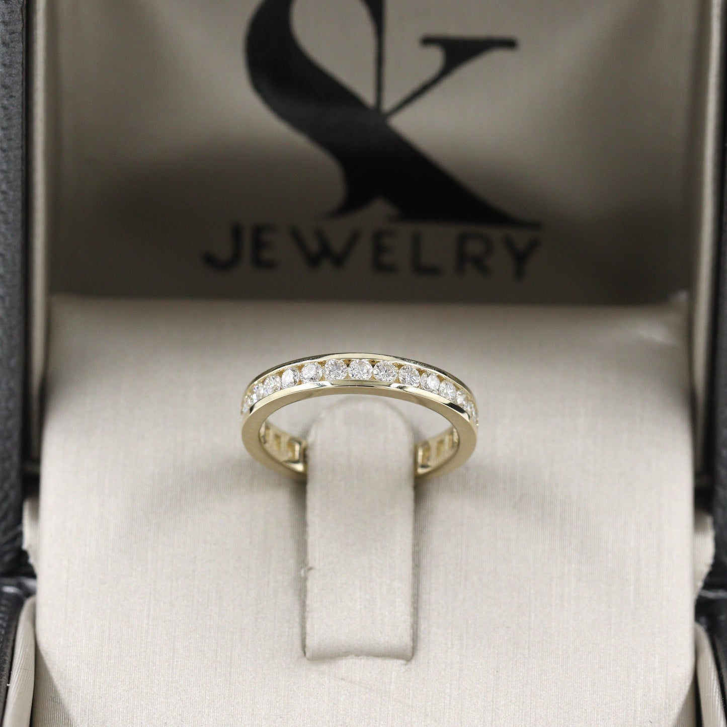 Diamond Wedding Band/14k gold Channel Set Diamond Ring/ Full Eternity Stackable Ring/Dainty Diamond Wedding Ring /Anniversary gif