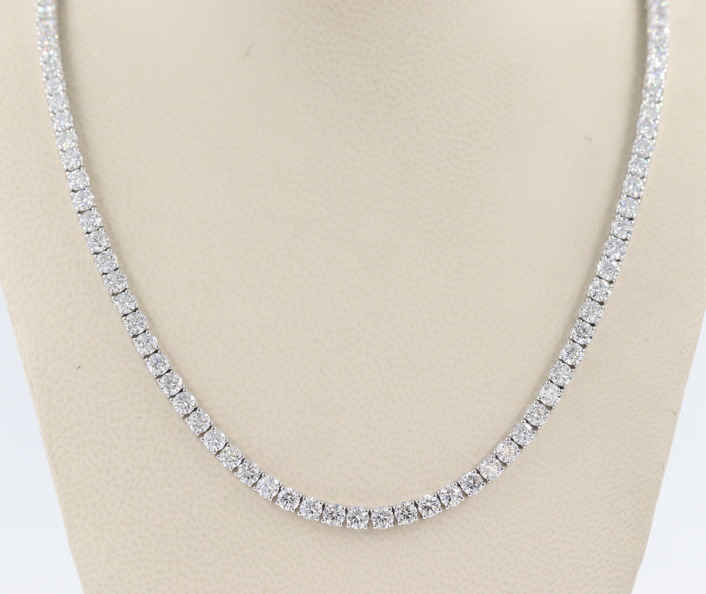 17ct Diamond Tennis Necklace/Natural Round Diamond Tennis Necklace/Diamond Engagement Necklace/Four prong Tennis Necklace/Anniversary Gift