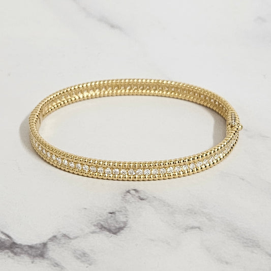 18K gold Diamond 1 Row Full-Eternity Bead Bracelet