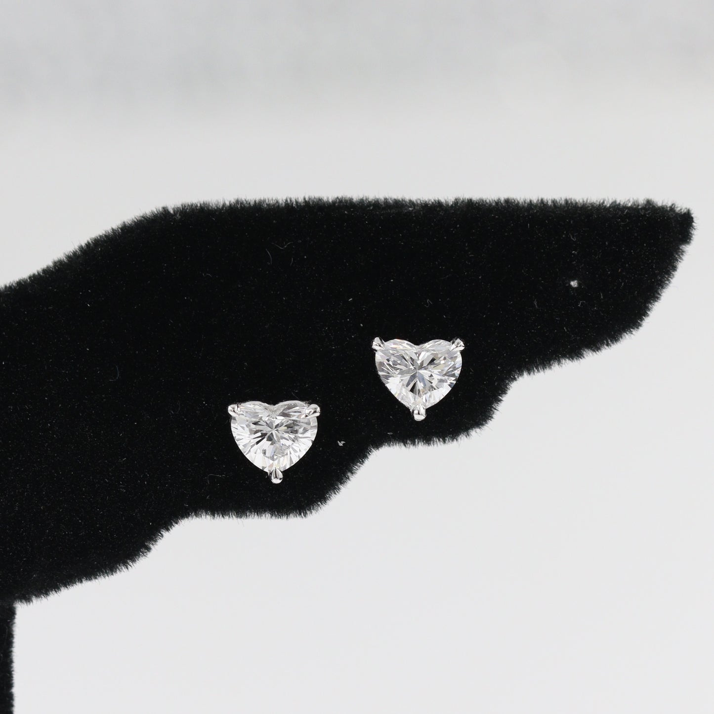 Stunning Heart Shape Earrings Studs/ 1 Carat Lab Grown Diamond stud Earrings/ 14k 18K Solid White Gold/ Lab Diamond Studs/ Anniversary gift