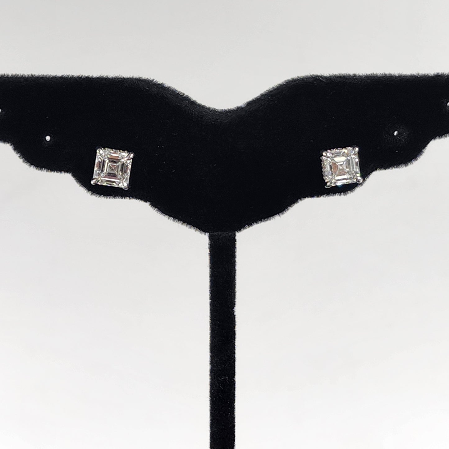 Asscher Cut Lab Diamond Stud Earrings: 14k Gold Wedding Jewelry - Anniversary gift