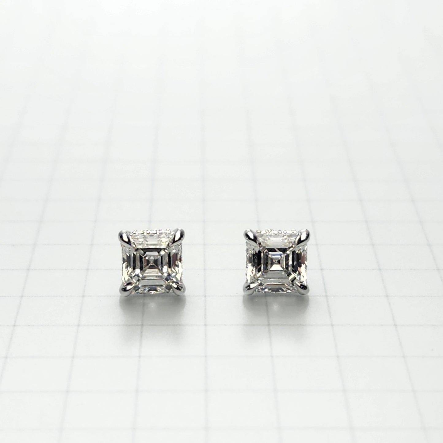 Asscher Cut Lab Diamond Stud Earrings: 14k Gold Wedding Jewelry - Anniversary gift