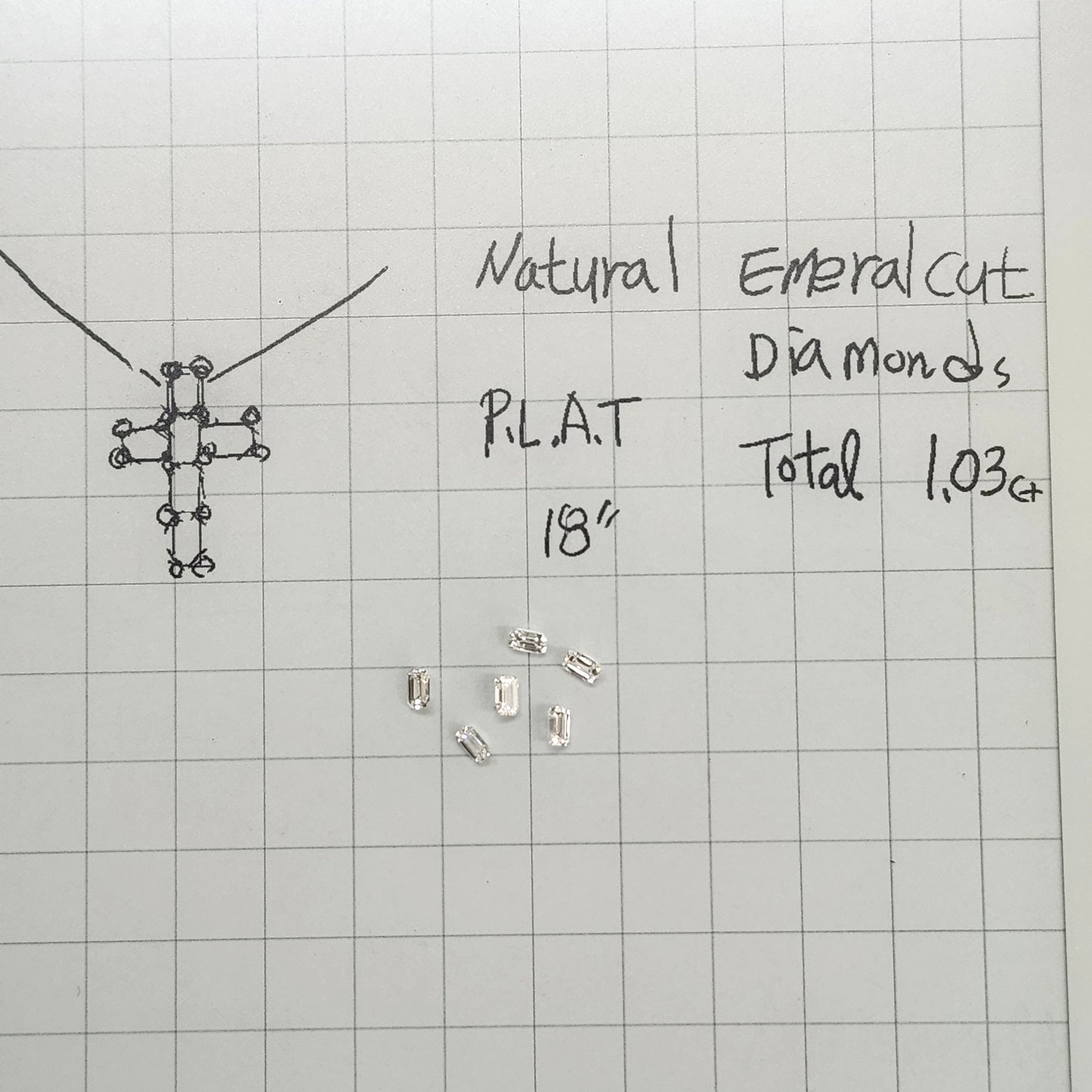 Sean's Handmade Custom Order ( Emerald Cut Diamond Pendent )