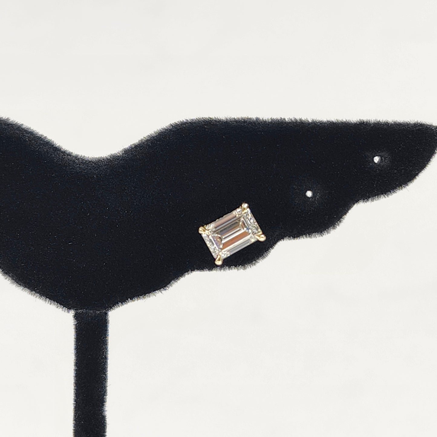 Emerald Cut Lab Grown Diamond Stud Earrings: 14k Gold Wedding Jewelry - Anniversary gift