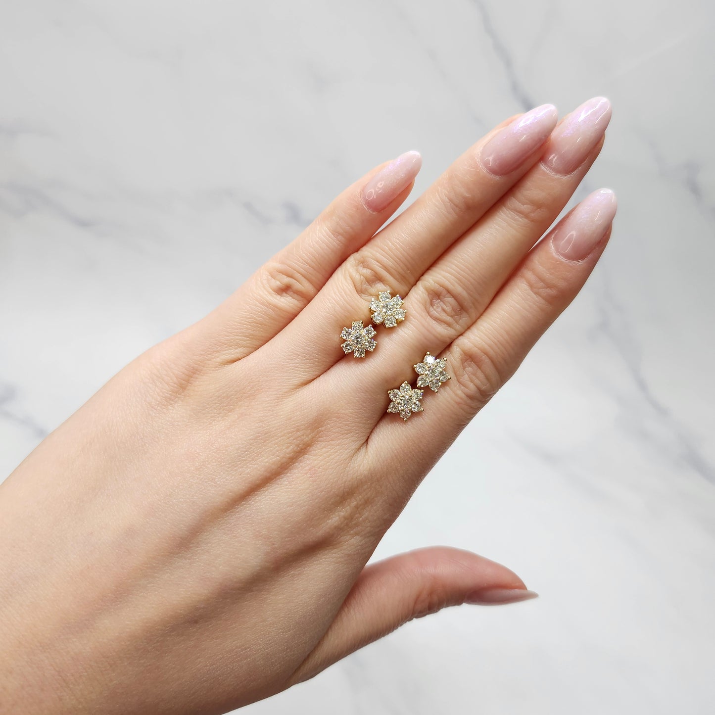 1ct Lab Diamond Stud Earring /Diamond flower Stud Earrings / Anniversary gift  Gift for her  Flower Stud Earring