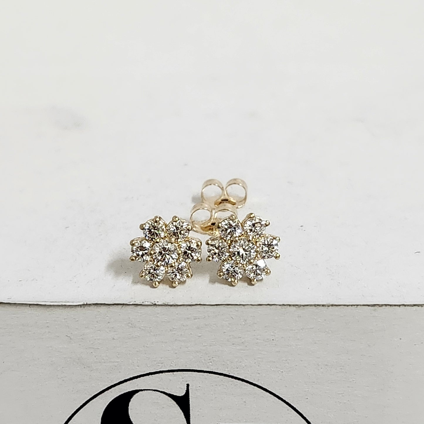 1ct Lab Diamond Stud Earring /Diamond flower Stud Earrings / Anniversary gift  Gift for her  Flower Stud Earring